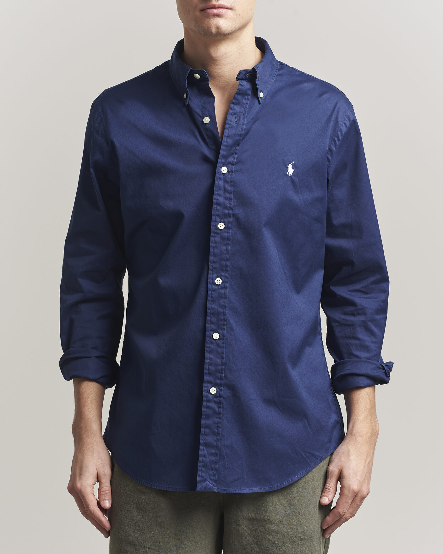 Men | Shirts | Polo Ralph Lauren | Custom Fit Garment Twill Shirt Newport Navy