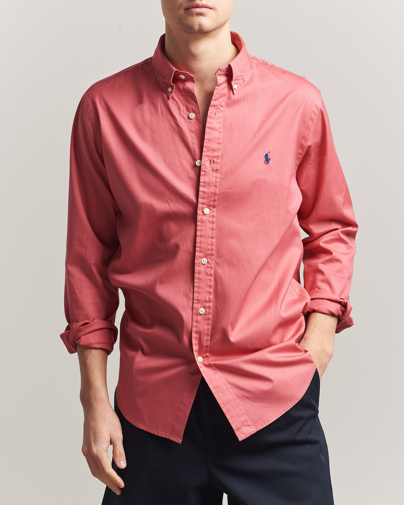 Men | Shirts | Polo Ralph Lauren | Custom Fit Garment Twill Shirt Adirondack Berry