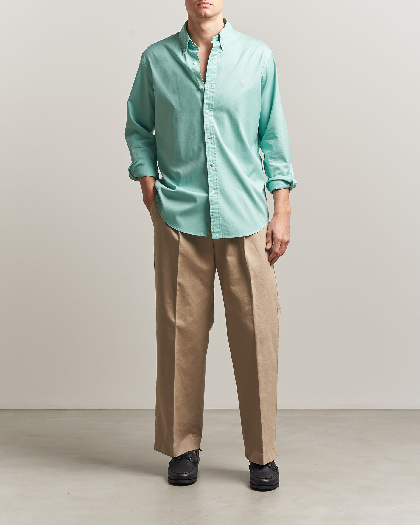 Men | Shirts | Polo Ralph Lauren | Custom Fit Garment Twill Shirt Celadon