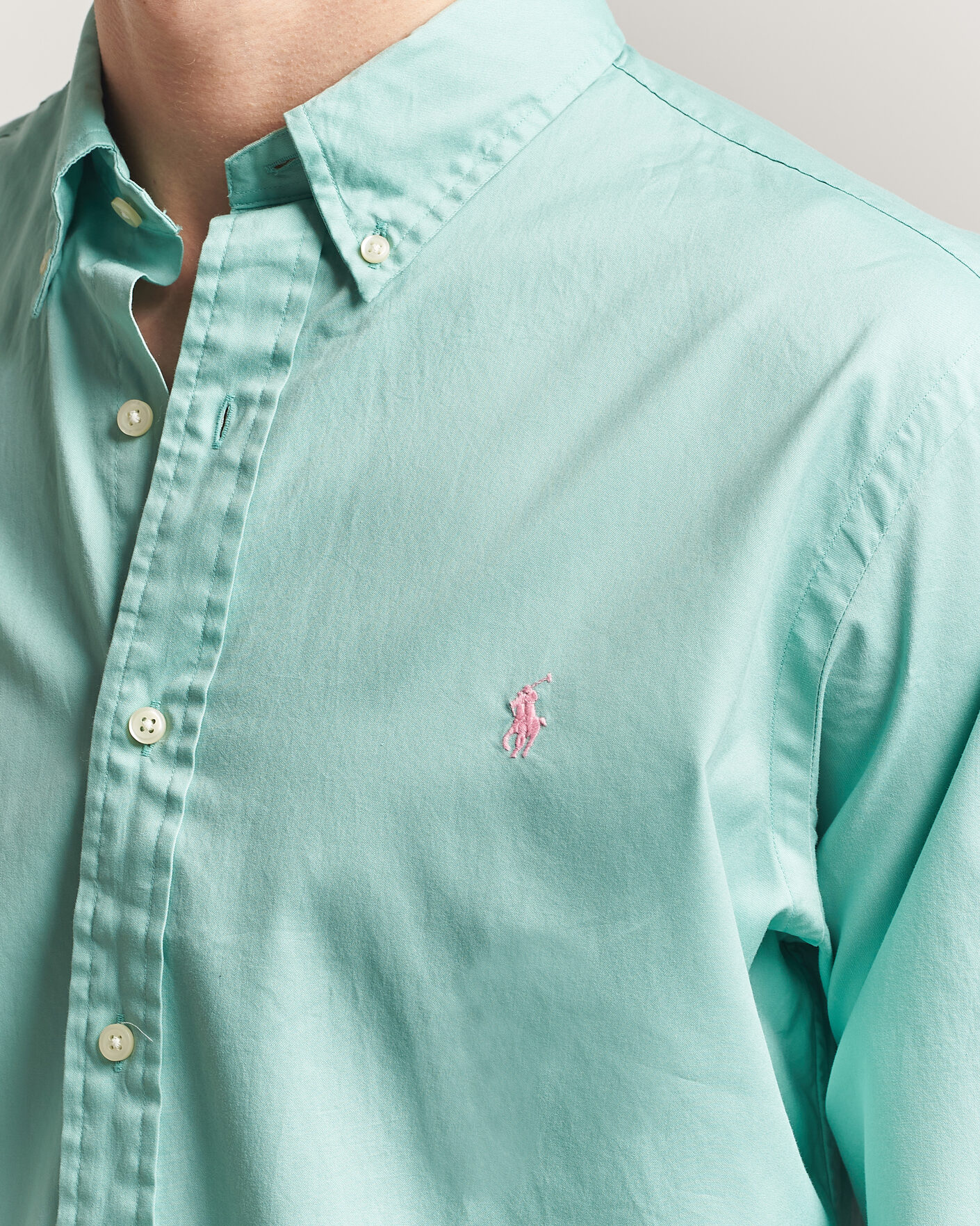 Men | Shirts | Polo Ralph Lauren | Custom Fit Garment Twill Shirt Celadon