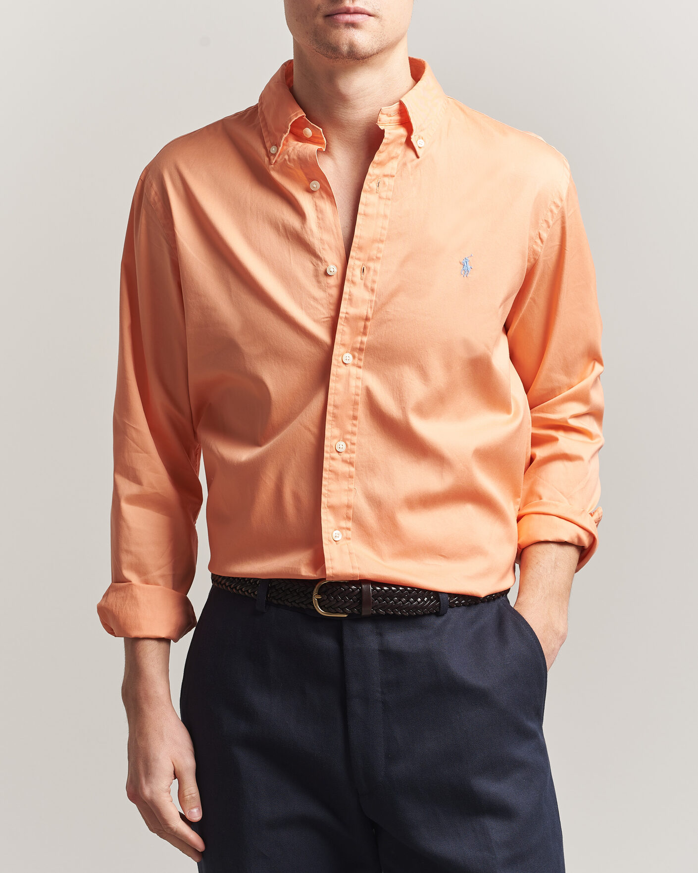 Men | Shirts | Polo Ralph Lauren | Custom Fit Garment Twill Shirt Poppy