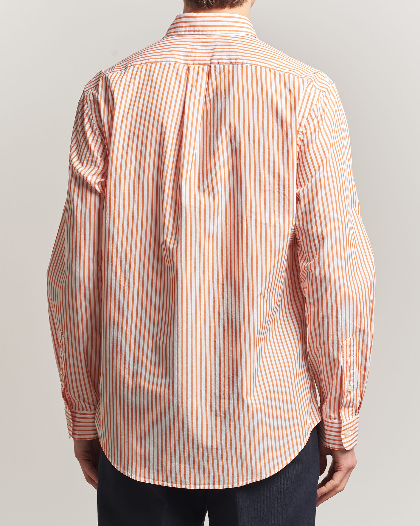 Men | Shirts | Polo Ralph Lauren | Custom Fit Poplin Striped Shirt Kona Orange