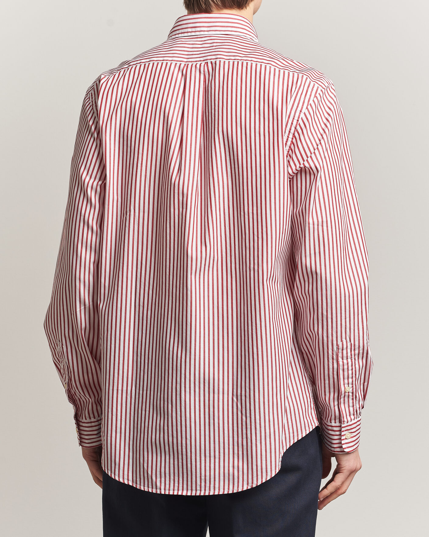 Men | Shirts | Polo Ralph Lauren | Custom Fit Poplin Striped Shirt Bristol Red