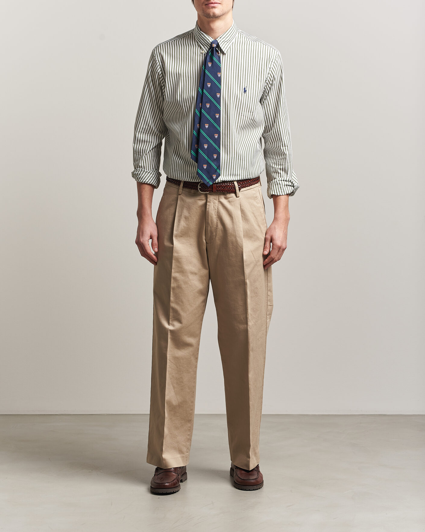 Men | Shirts | Polo Ralph Lauren | Custom Fit Poplin Striped Shirt Garden Trail