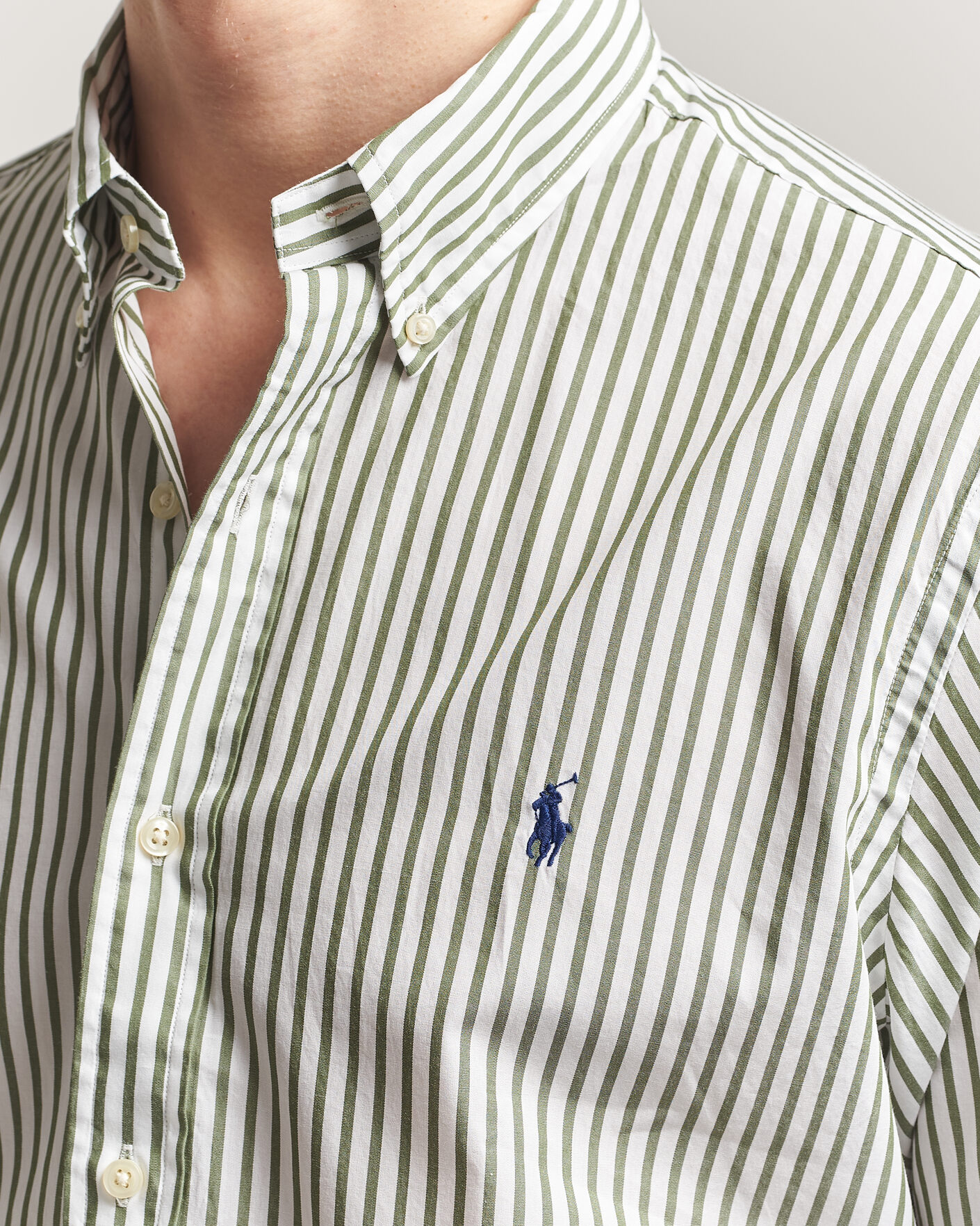 Polo Ralph Lauren Custom Fit Poplin Striped Shirt Garden Trail at