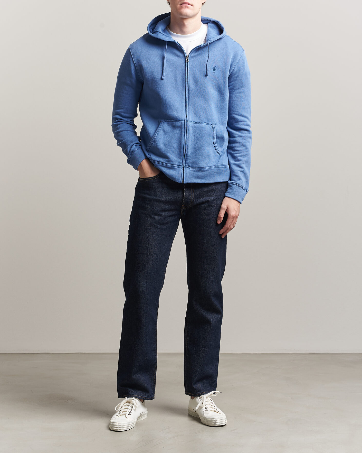 Men | Sweaters & Knitwear | Polo Ralph Lauren | Island Terry Full Zip Hoodie Modern Royal