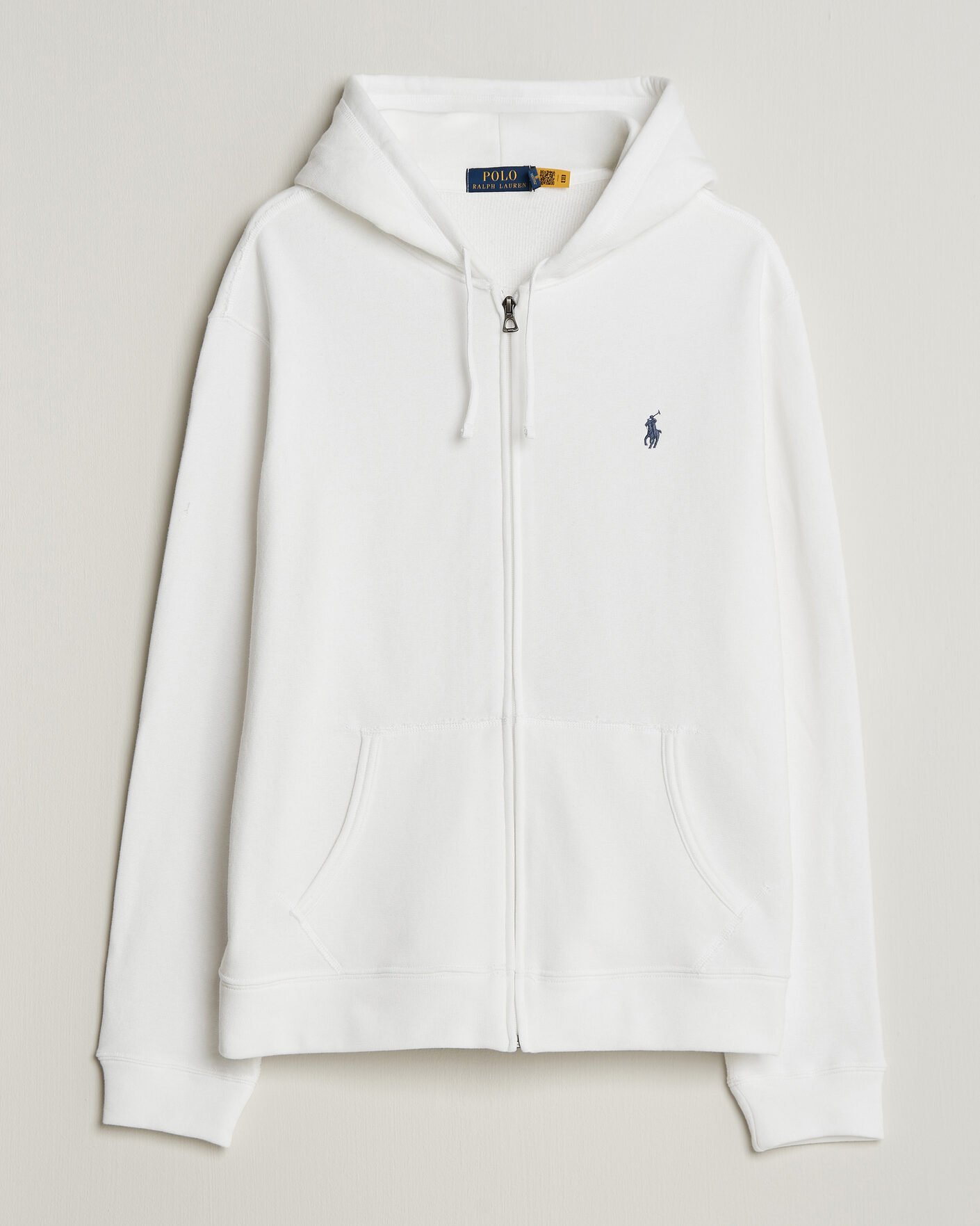 Polo Ralph Lauren Island Terry Full Zip Hoodie White at CareOfCarl.com