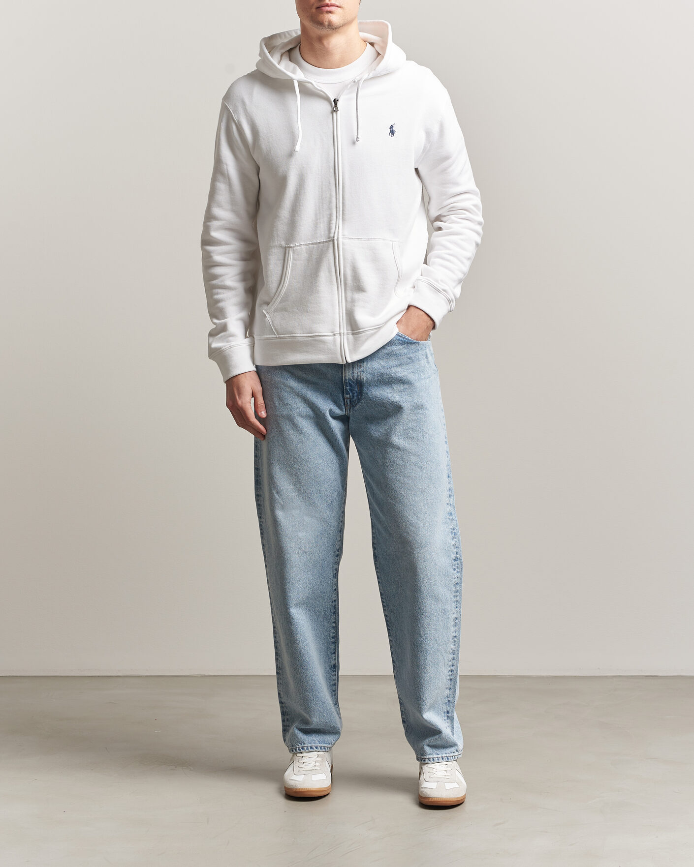 Men | Sweaters & Knitwear | Polo Ralph Lauren | Island Terry Full Zip Hoodie White