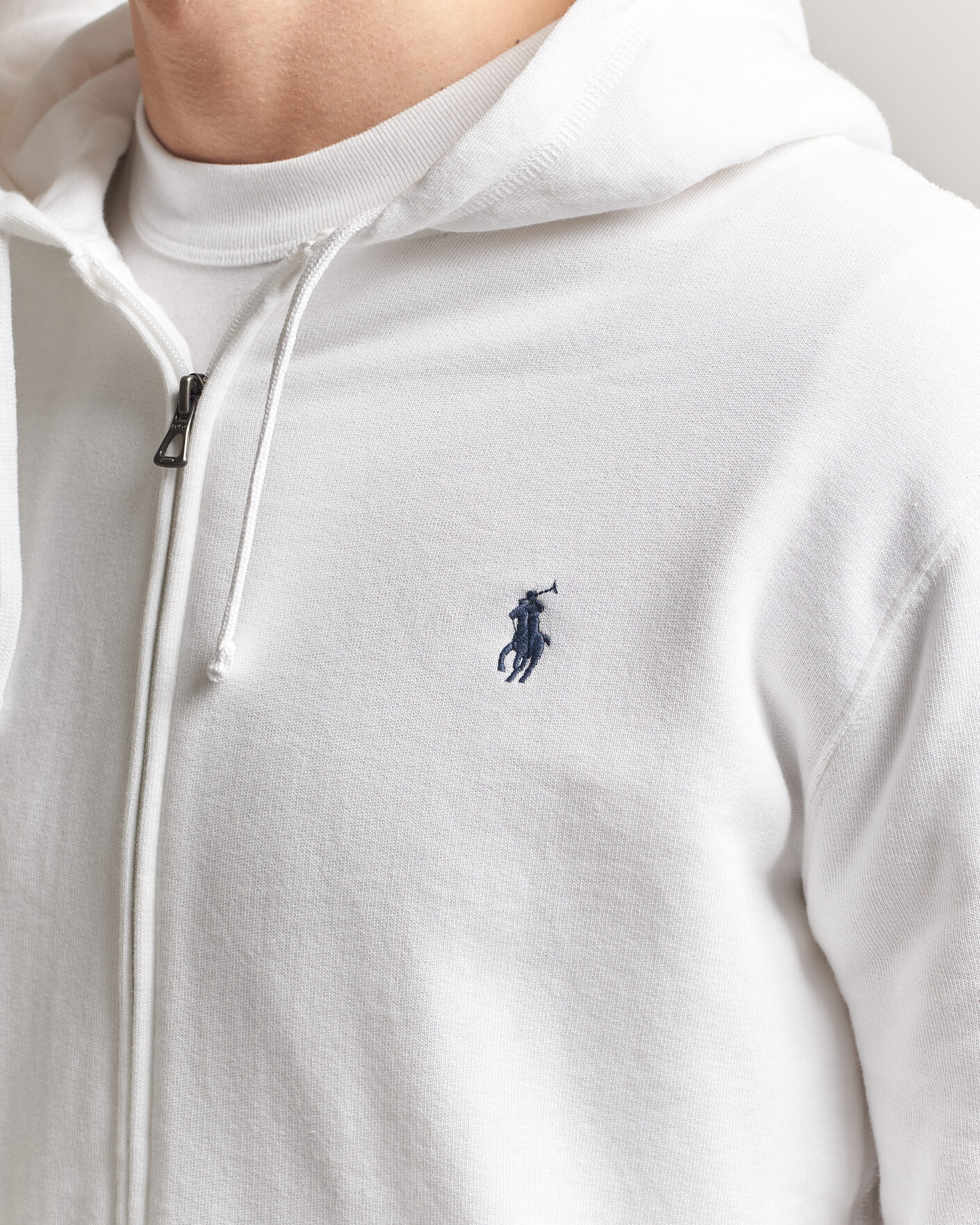 Polo Ralph Lauren Island Terry Full Zip Hoodie White at CareOfCarl.com
