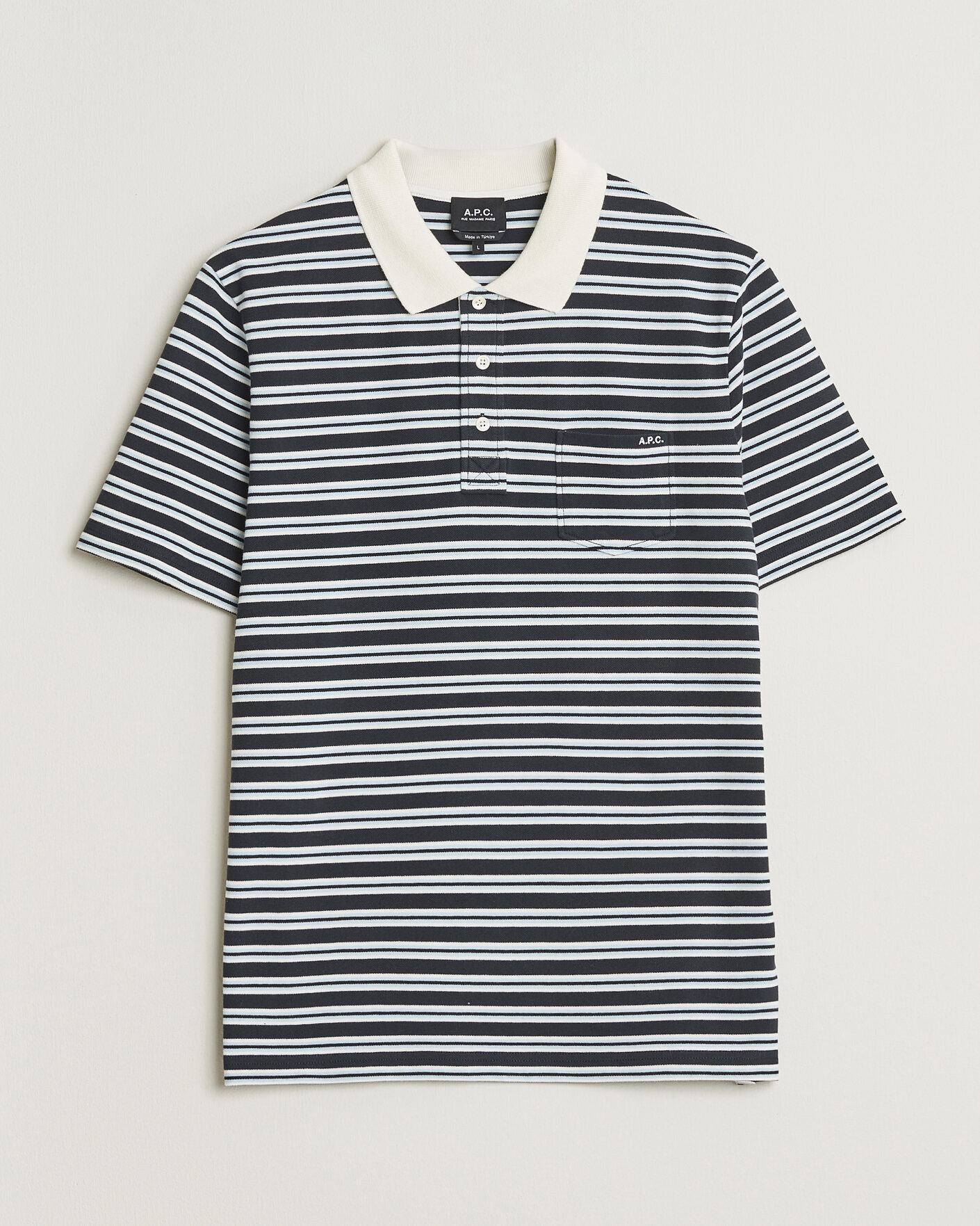 Men | Polo Shirts | A.P.C. | Oscar Striped Polo Dark Navy