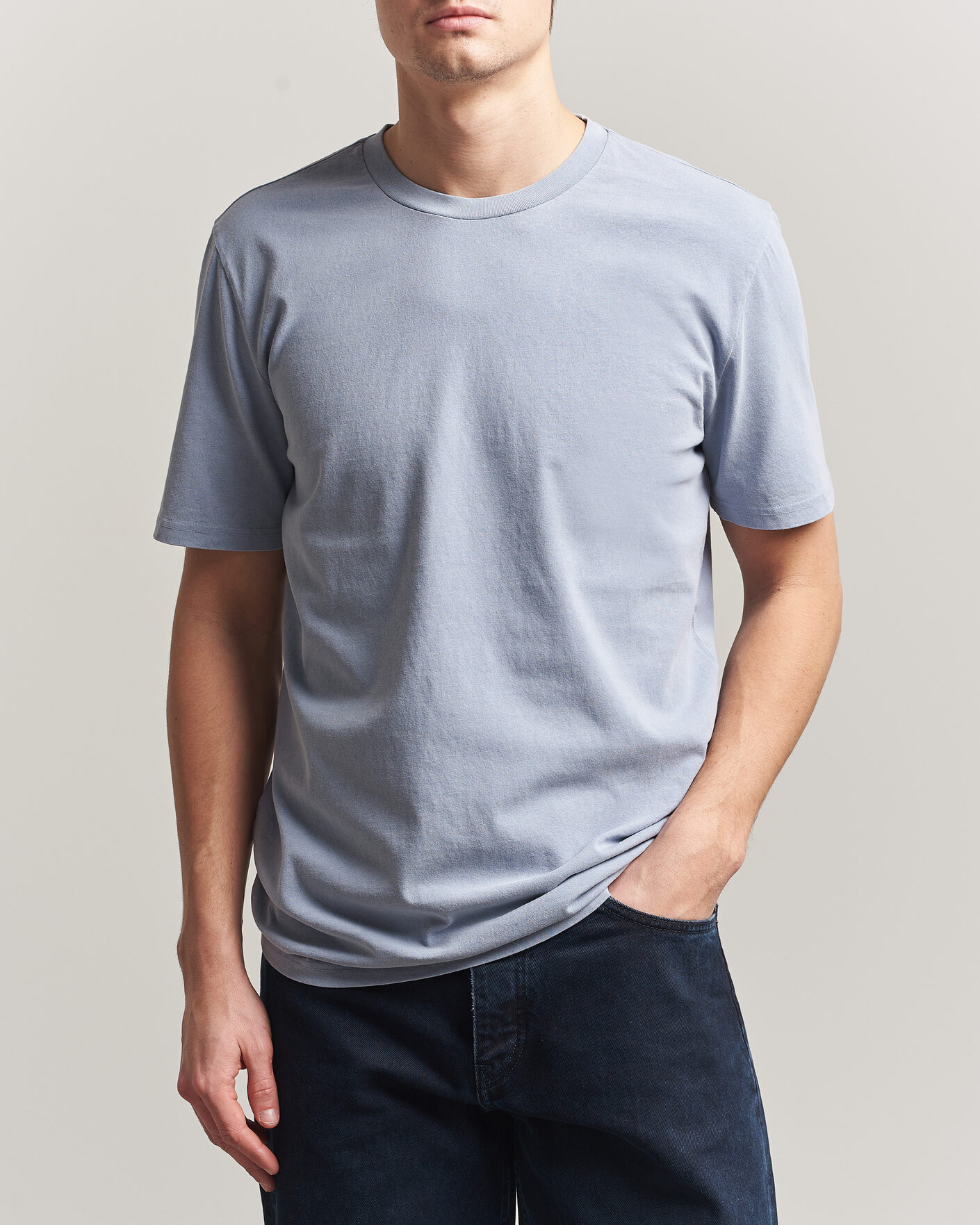 Men | T-Shirts | A.P.C. | Printed Crew Neck T-Shirt Light Blue