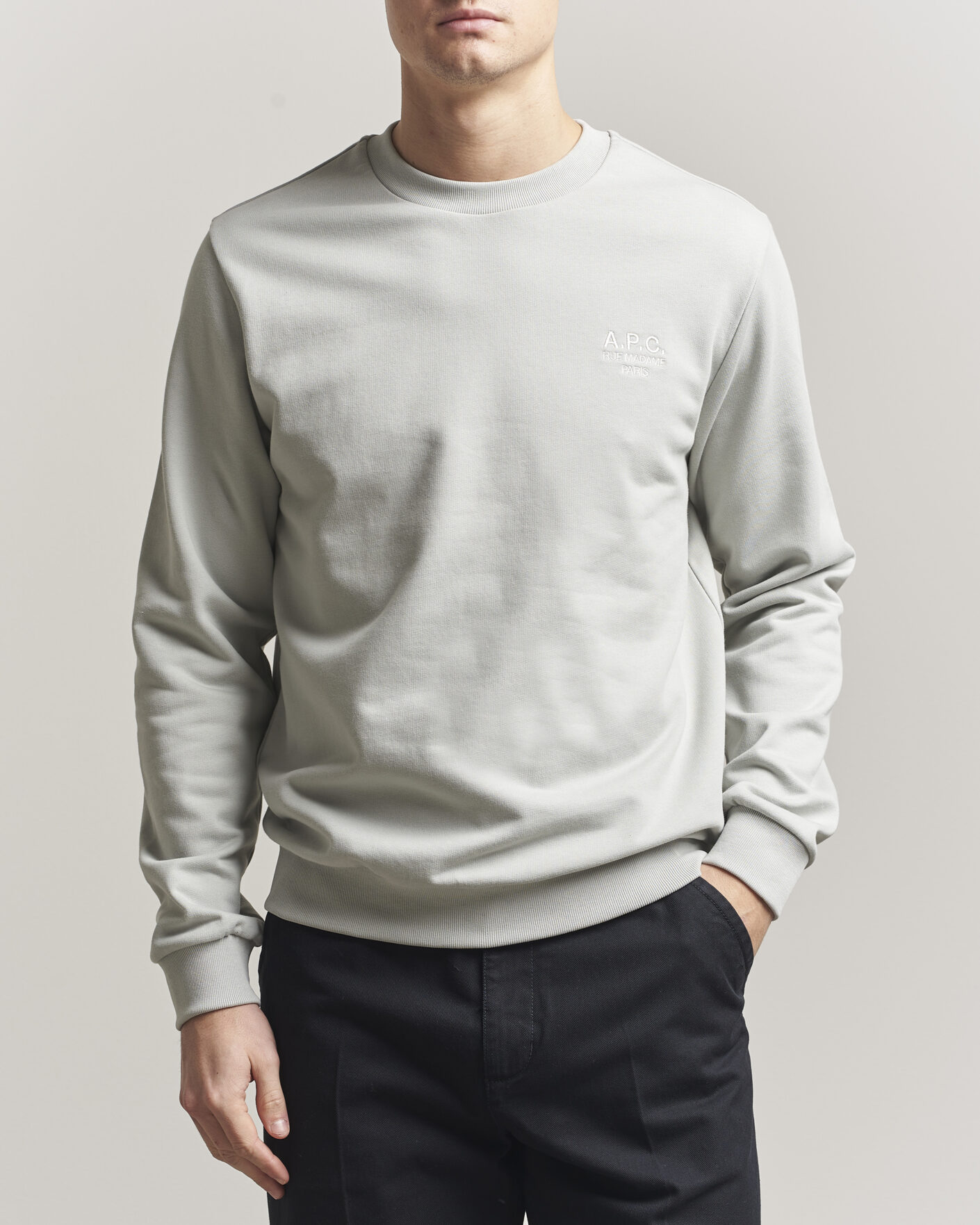 Men | Sweaters & Knitwear | A.P.C. | Rue Madame Sweatshirt Light Green