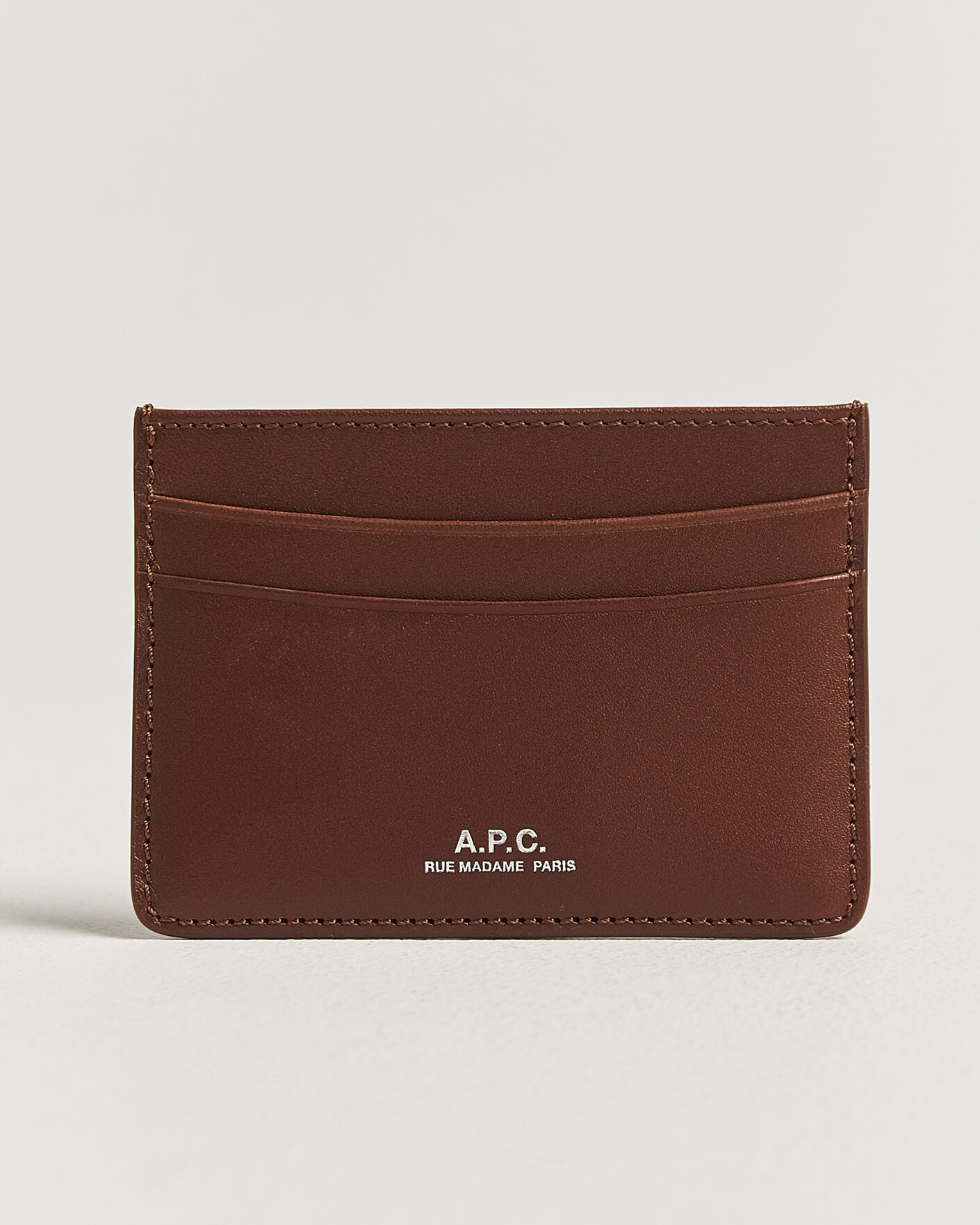 Men | Wallets | A.P.C. | Calf Leather Card Holder Hazelnut