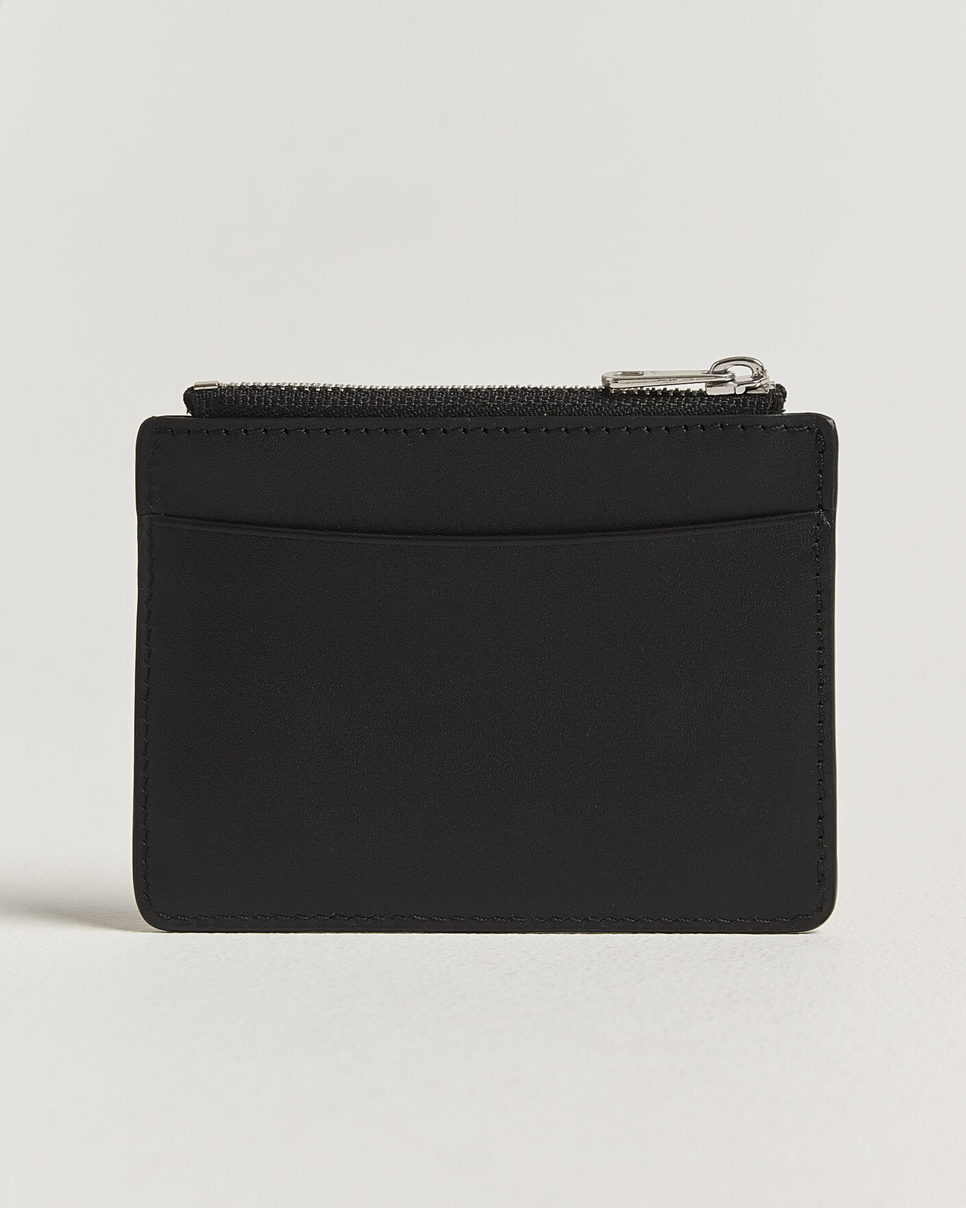 A.P.C. Zip Calf Leather Card Holder Black at CareOfCarl.com