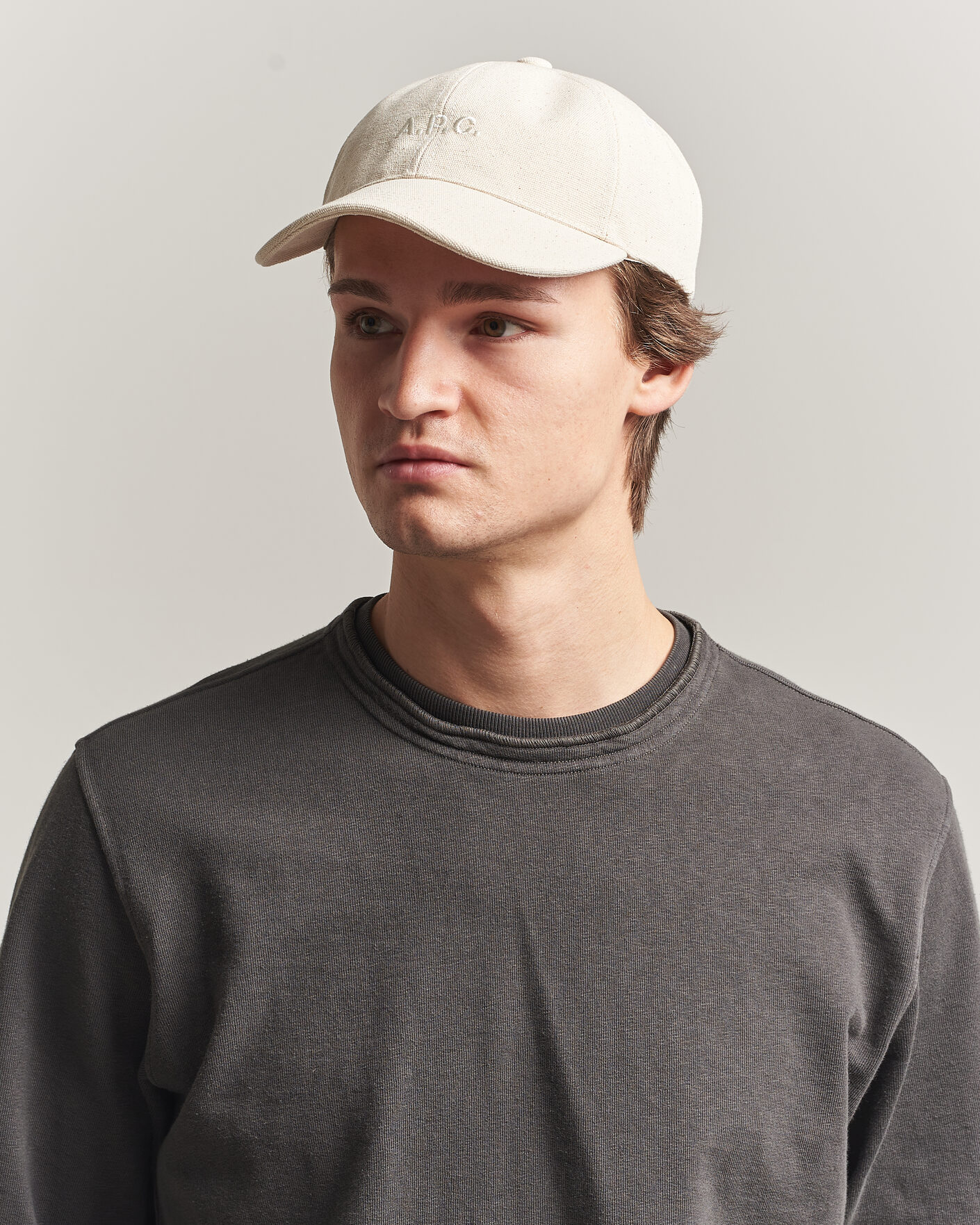 A.P.C. Charlie Baseball Cap Ecru at CareOfCarl.com