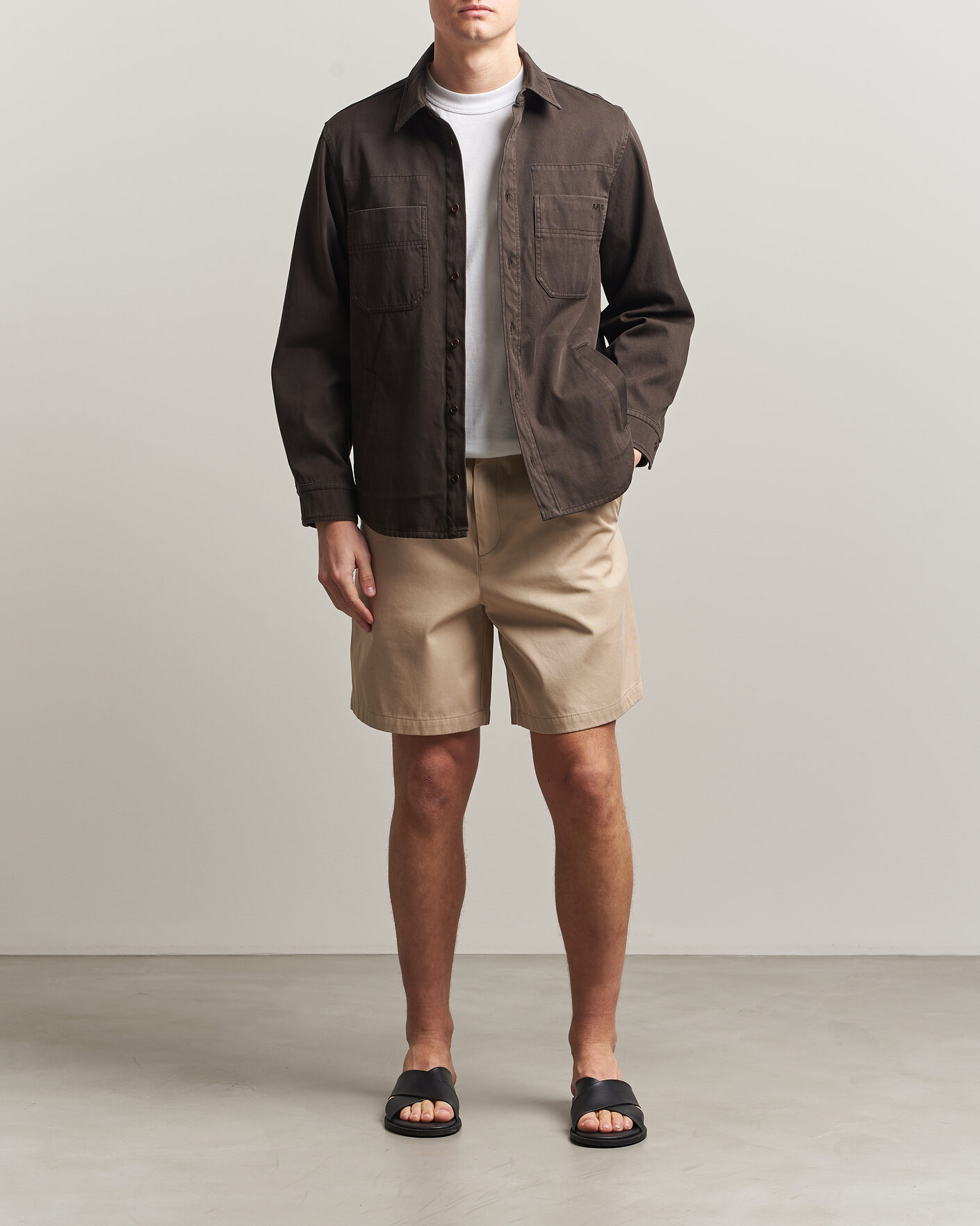 Men | Shirts | A.P.C. | Noah Cotton Overshirt Dark Brown