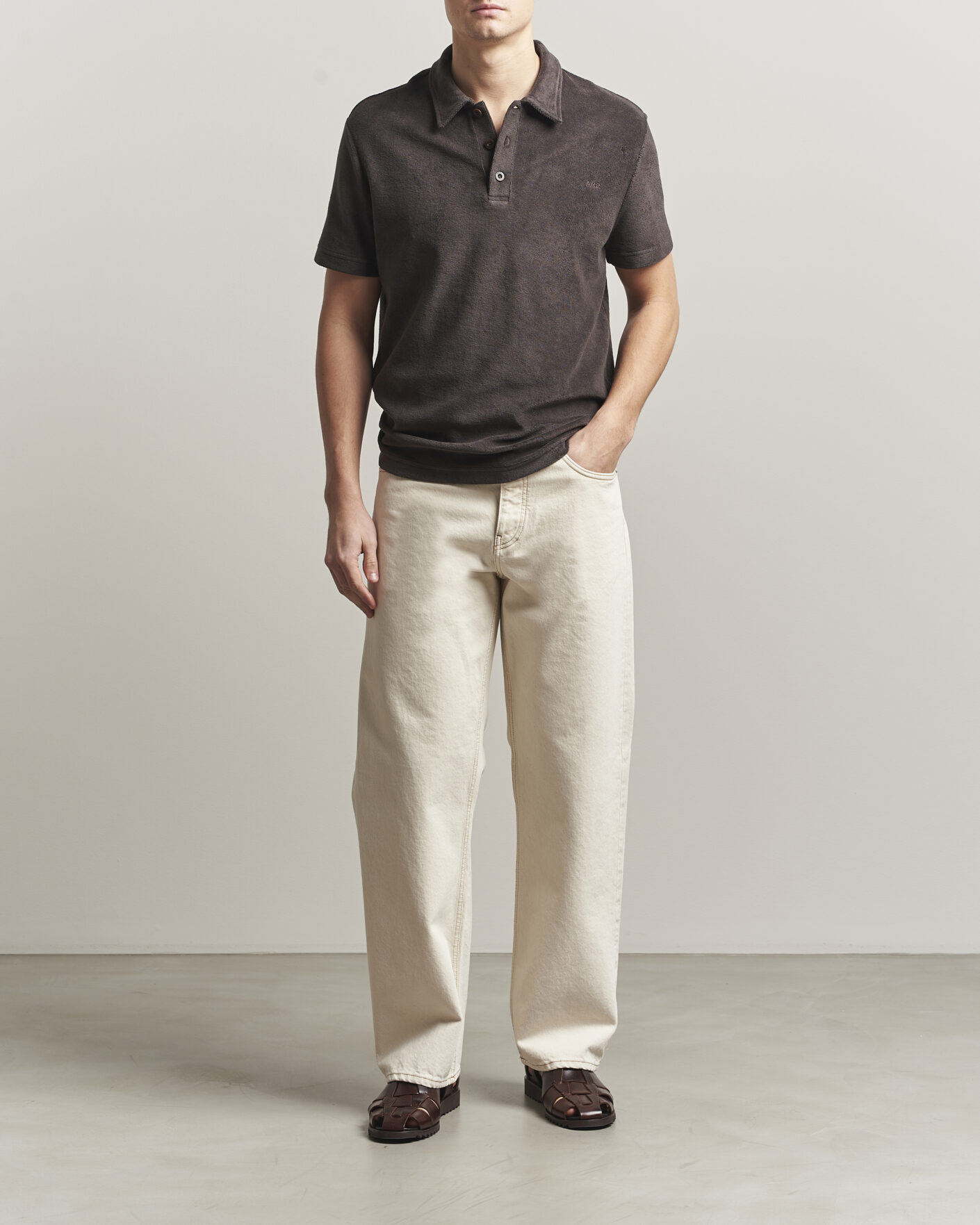 Men | Polo Shirts | A.P.C. | Julian Cotton Knitted Polo Brown