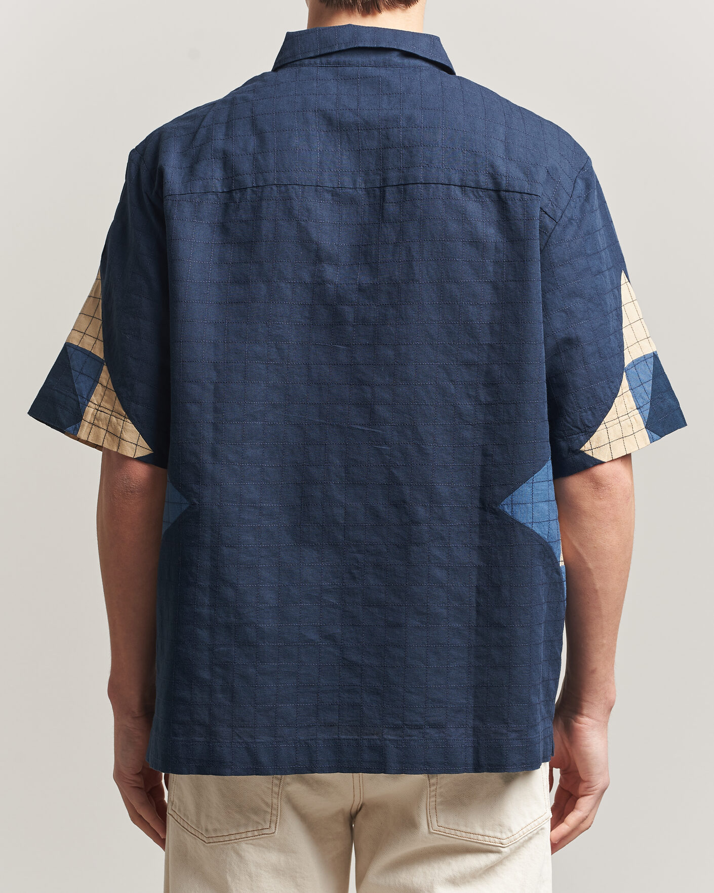 Men | Shirts | A.P.C. | Patchwork Short Sleeve Indigo