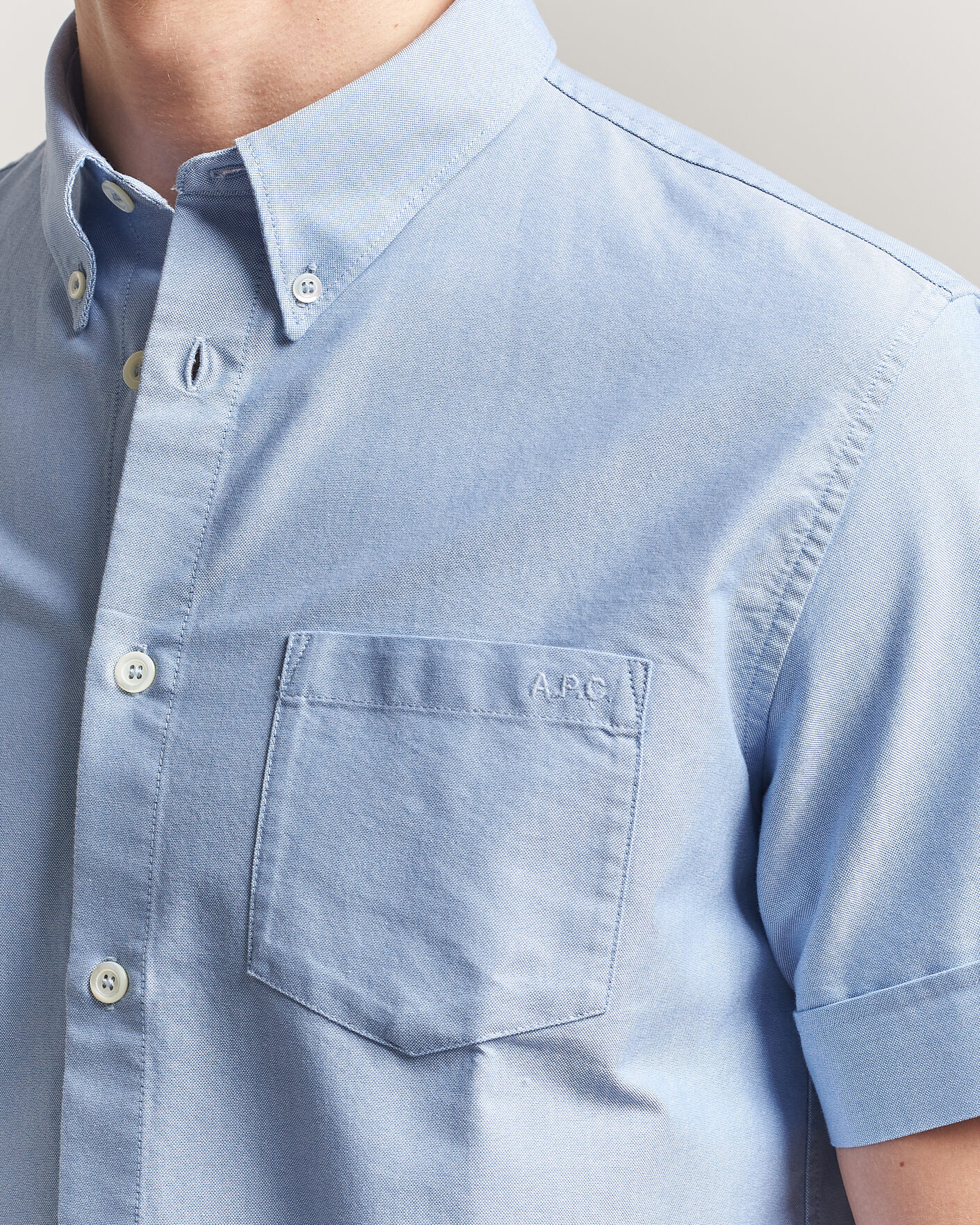 Men | Shirts | A.P.C. | Jack Short Sleeve Shirt Light Blue