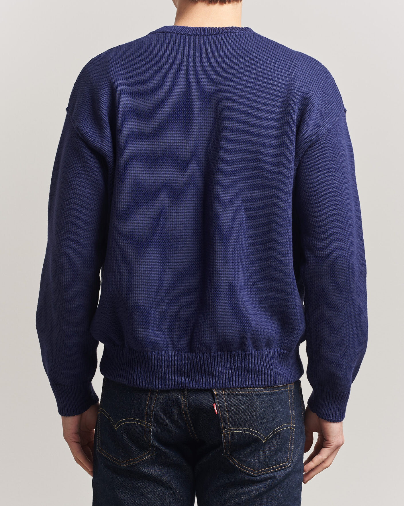 A.P.C. Leo Cotton Knitted Sweater Dark Blue at CareOfCarl.com
