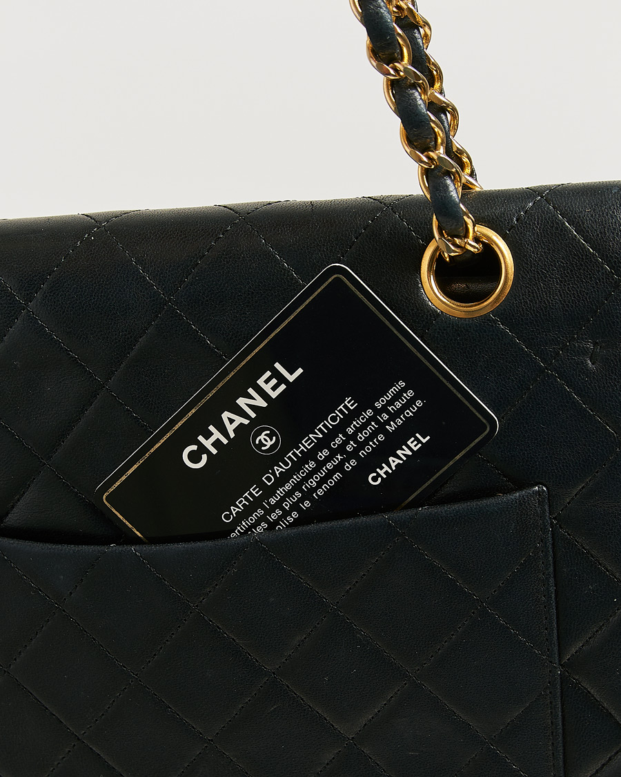 Men | Pre-Owned & Vintage Bags | Chanel Pre-Owned | Classic Double Flap Square Medium Lambskin Black
