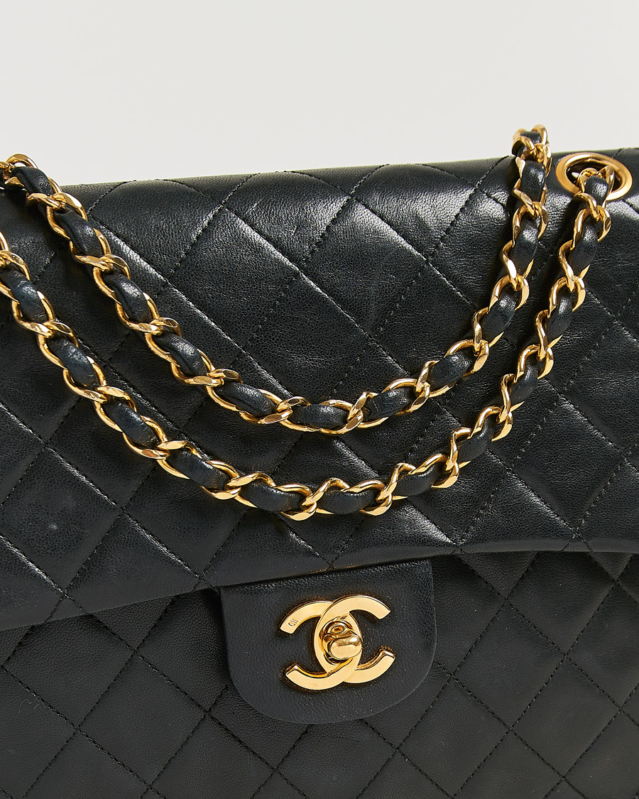 Men | Pre-Owned & Vintage Bags | Chanel Pre-Owned | Classic Double Flap Square Medium Lambskin Black