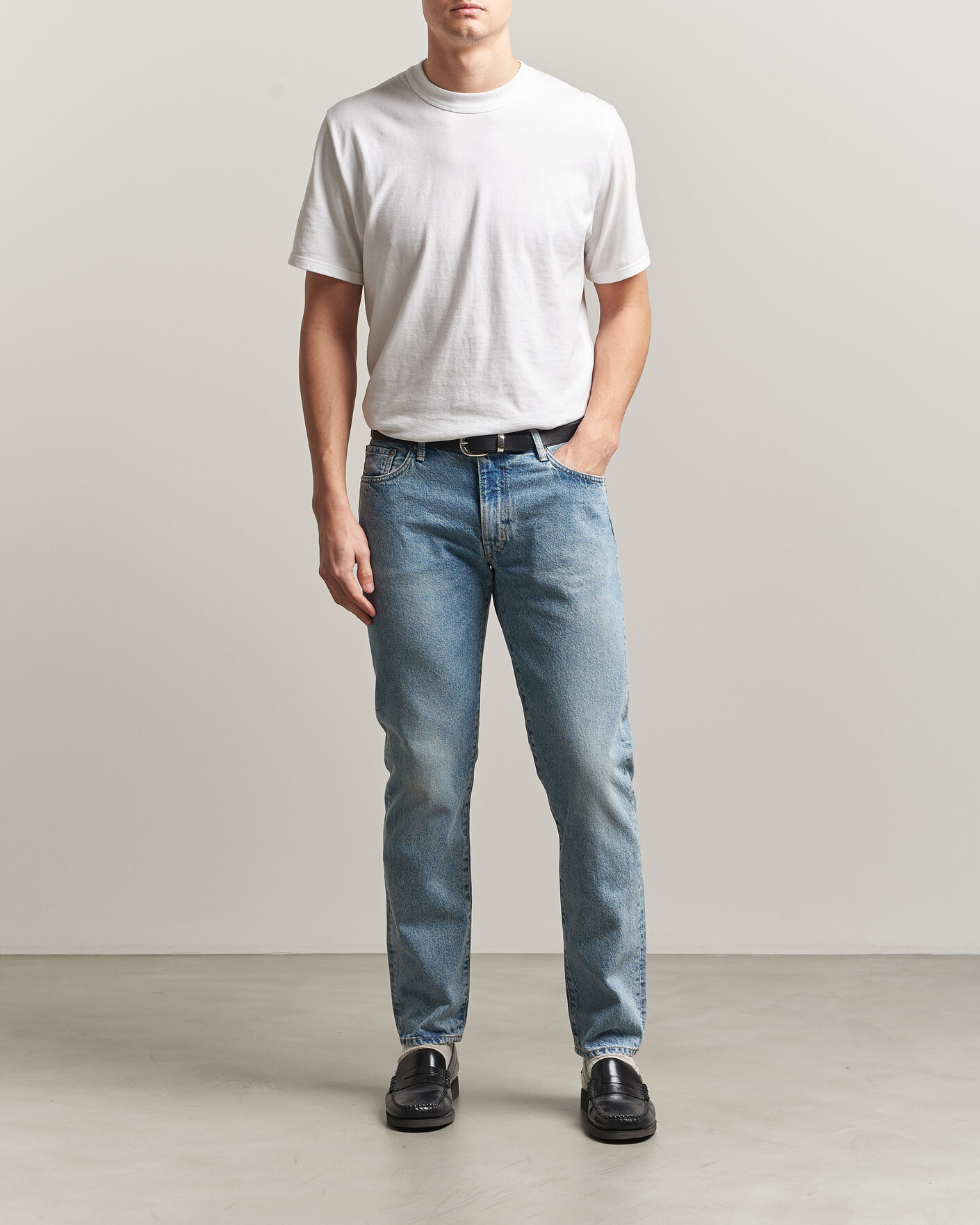 Men | Trousers | EDWIN | Regular Tapered Jeans Used Light Blue