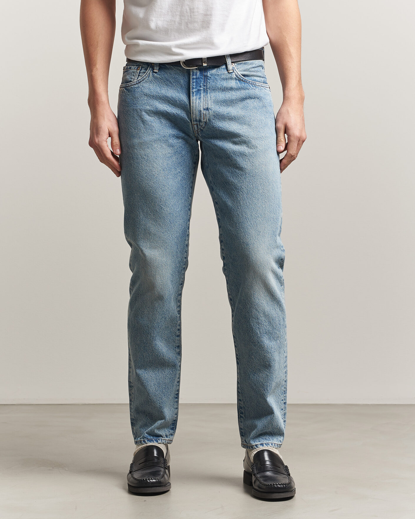 Men | Trousers | EDWIN | Regular Tapered Jeans Used Light Blue