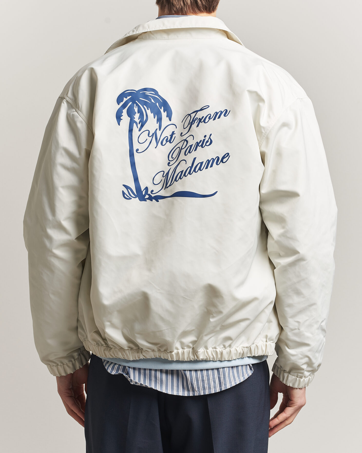 Drôle de Monsieur Palmier Slogan Coach Jacket Off White at