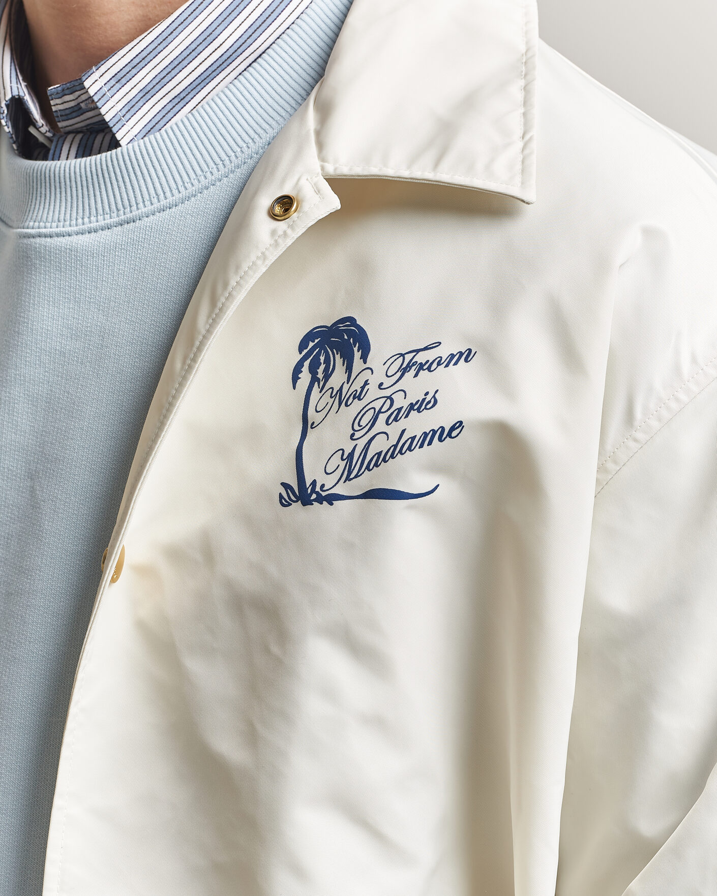 Drôle de Monsieur Palmier Slogan Coach Jacket Off White at