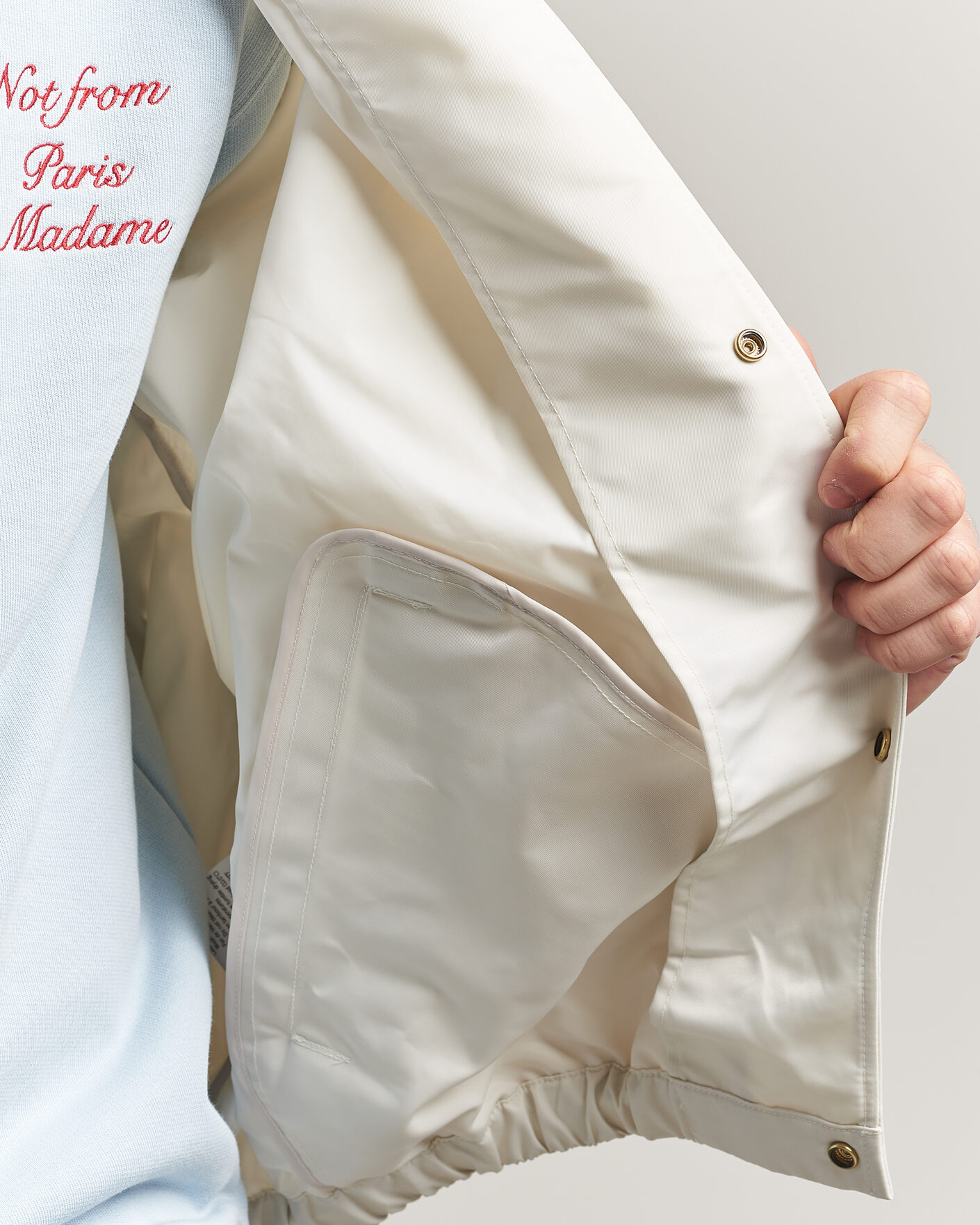 Drôle de Monsieur Palmier Slogan Coach Jacket Off White at