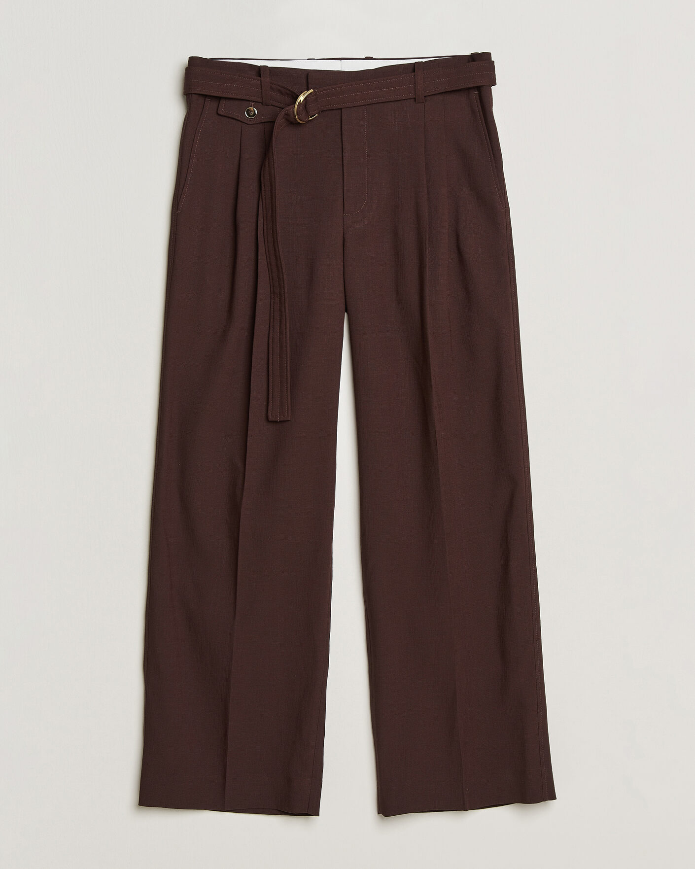 Men | Trousers | Drôle de Monsieur | Viscose Pleated Trousers Brown