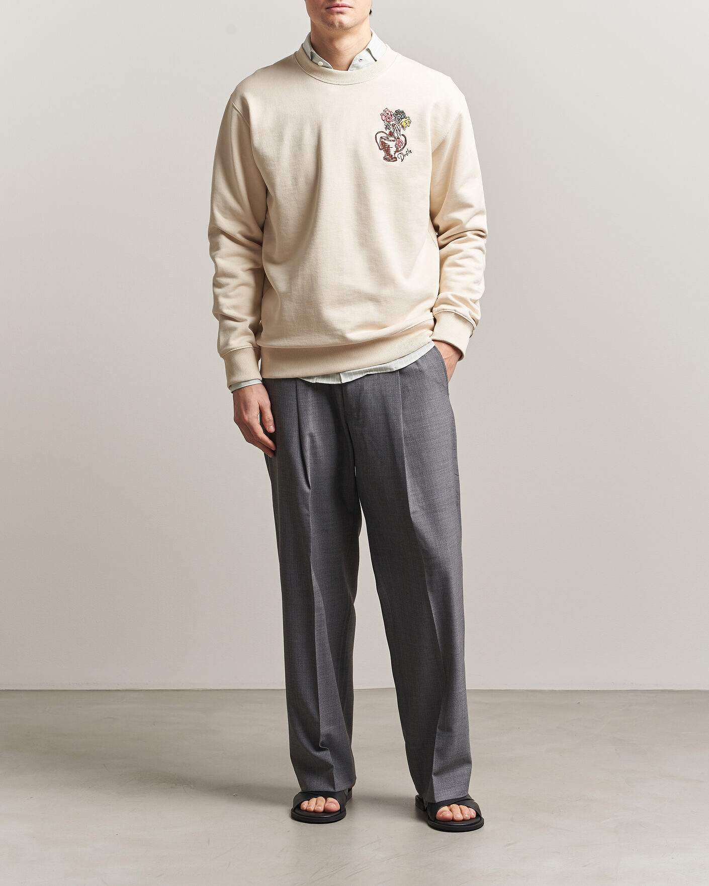 Men | Sweaters & Knitwear | Drôle de Monsieur | Vase Havana Sweatshirt Sand