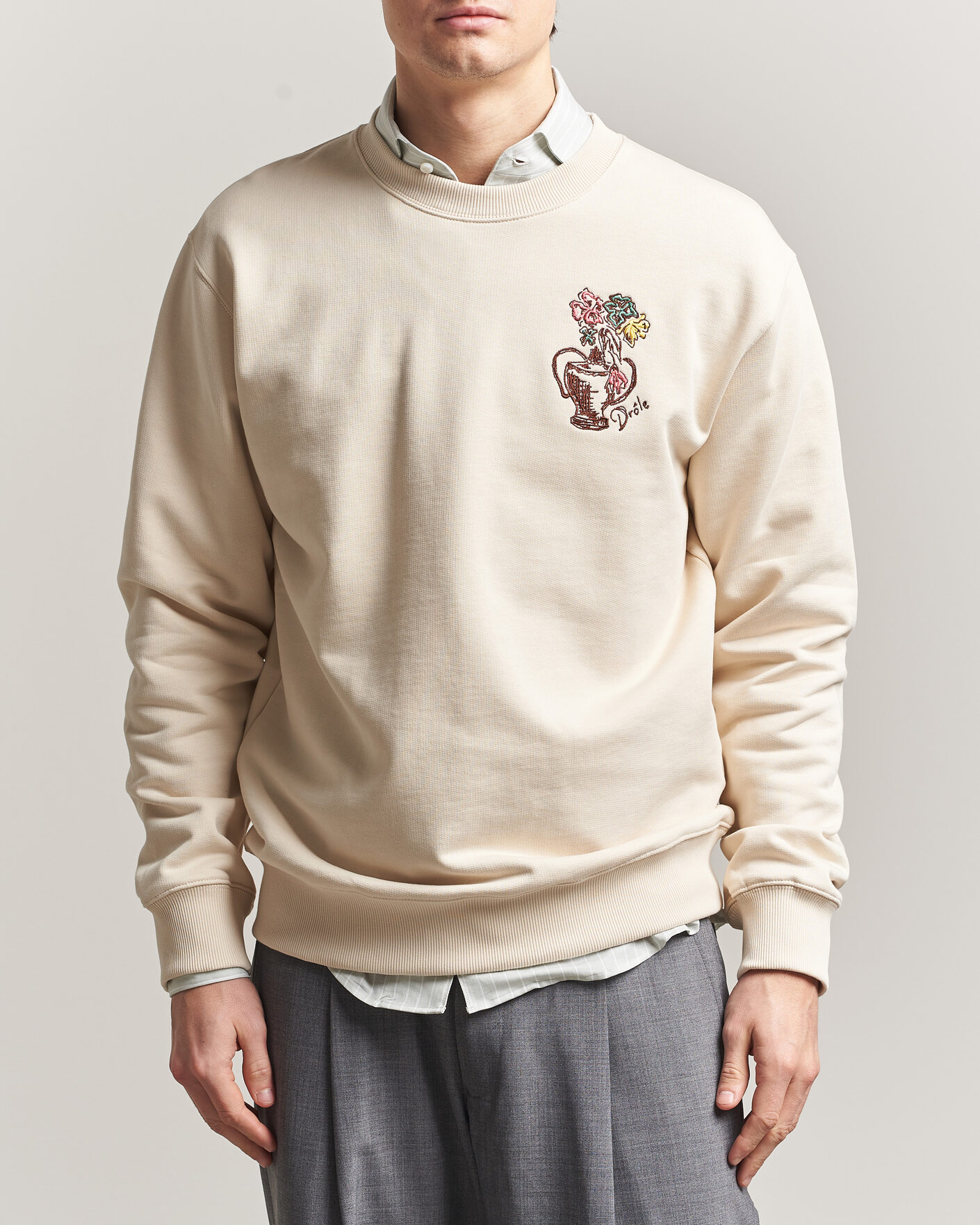 Men | Sweaters & Knitwear | Drôle de Monsieur | Vase Havana Sweatshirt Sand