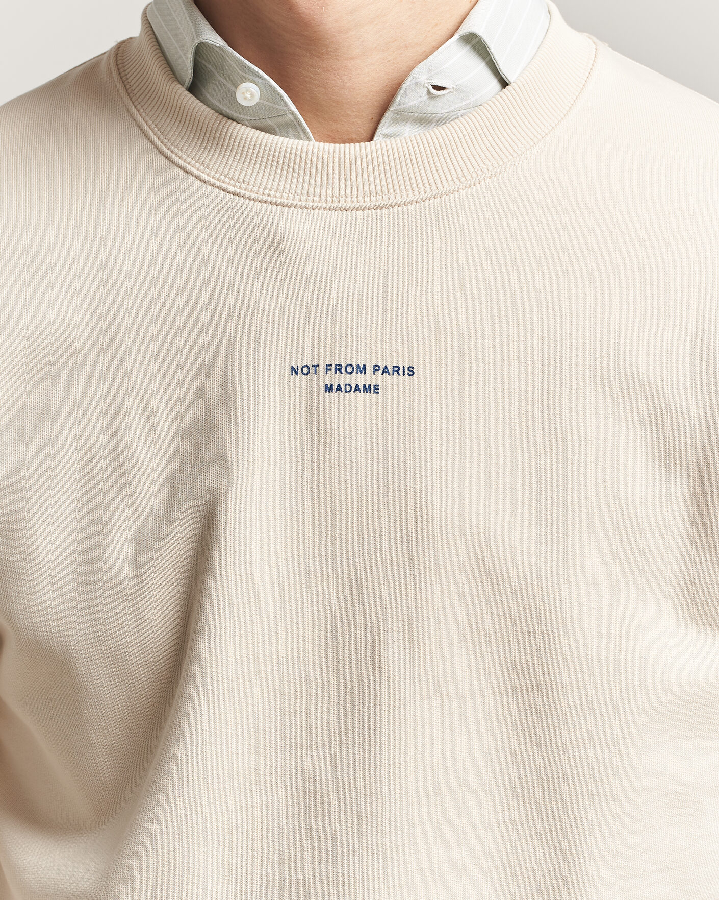 Men | Sweaters & Knitwear | Drôle de Monsieur | Classic Slogan Sweatshirt Sand
