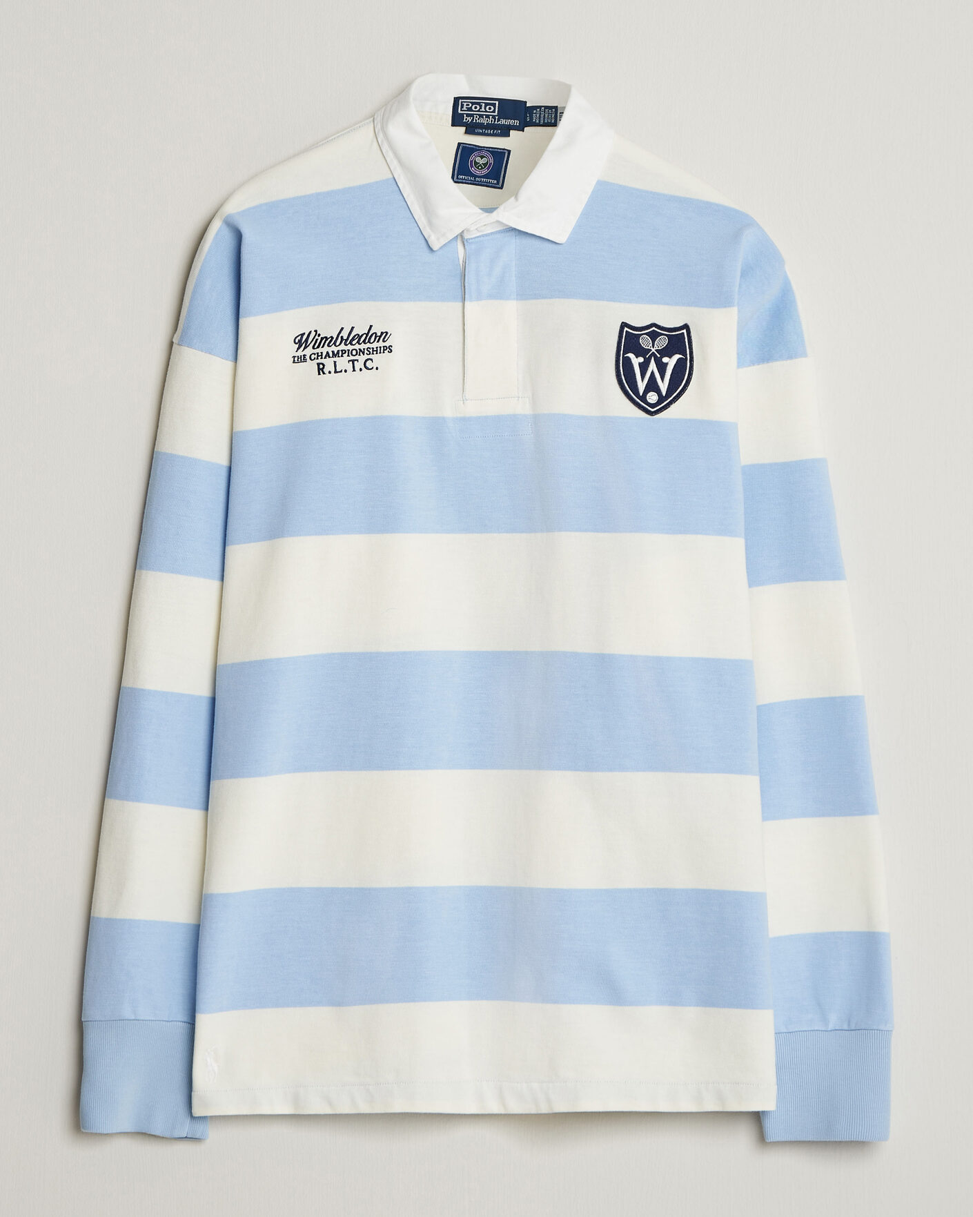 Men | Sweaters & Knitwear | Polo Ralph Lauren | Striped Rugby Pullover Office Blue/Deckwash White