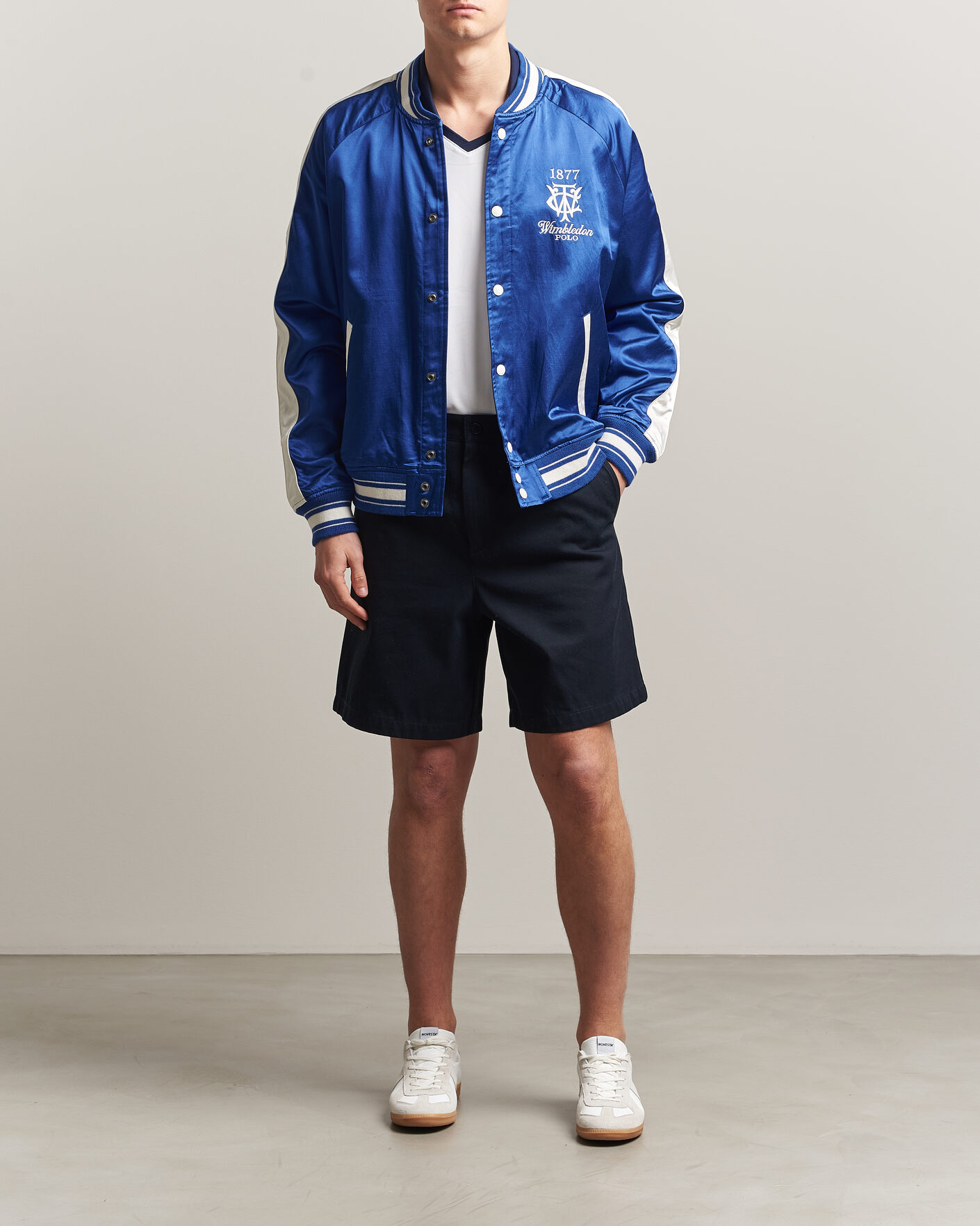 Men | Coats & Jackets | Polo Ralph Lauren | Championship Bomber Jacket Graphic Royal/White