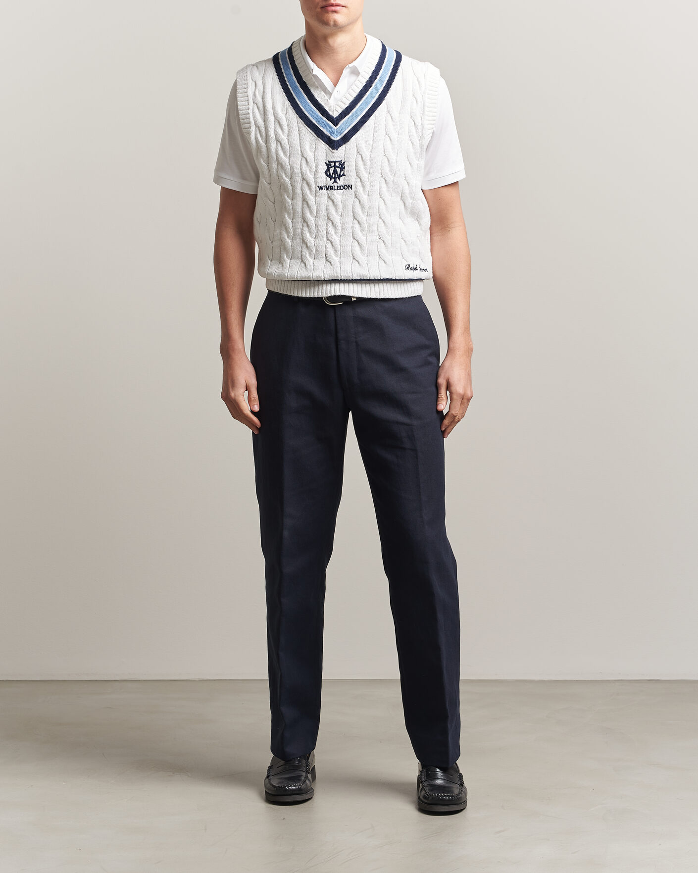 Men | Sweaters & Knitwear | Polo Ralph Lauren | Cotton Cable Vest Cream Combo