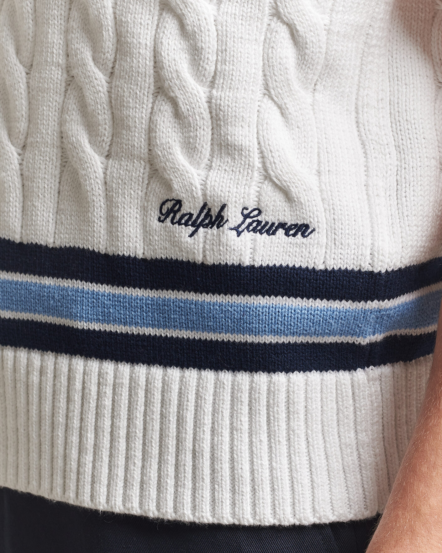 Men | Sweaters & Knitwear | Polo Ralph Lauren | Cotton Cable Vest Cream Combo