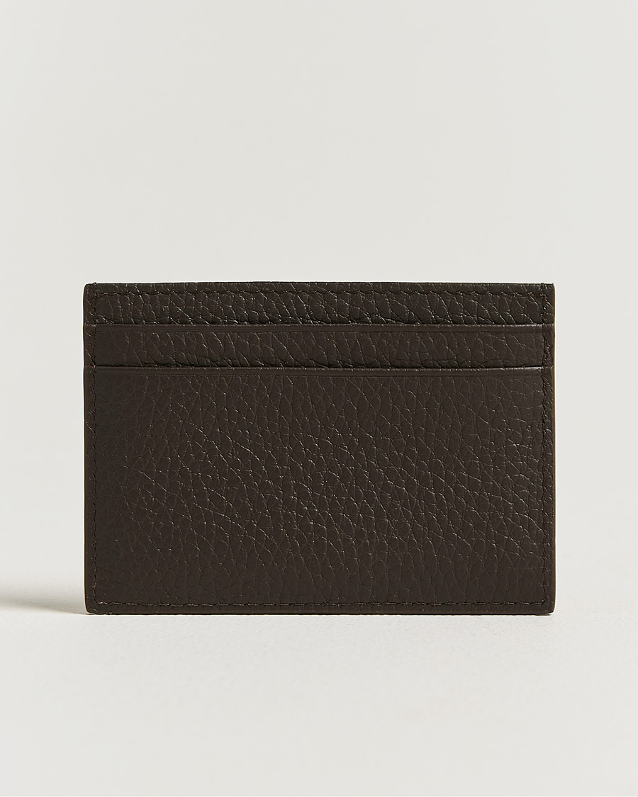 Men | Wallets | Tiger of Sweden | Wharf Leather Card Holder Dark Brown