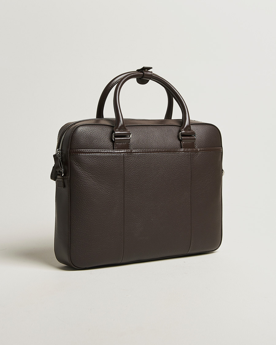 Men | Bags | Tiger of Sweden | Bosun Grained Leather Briefcase Dark Brown
