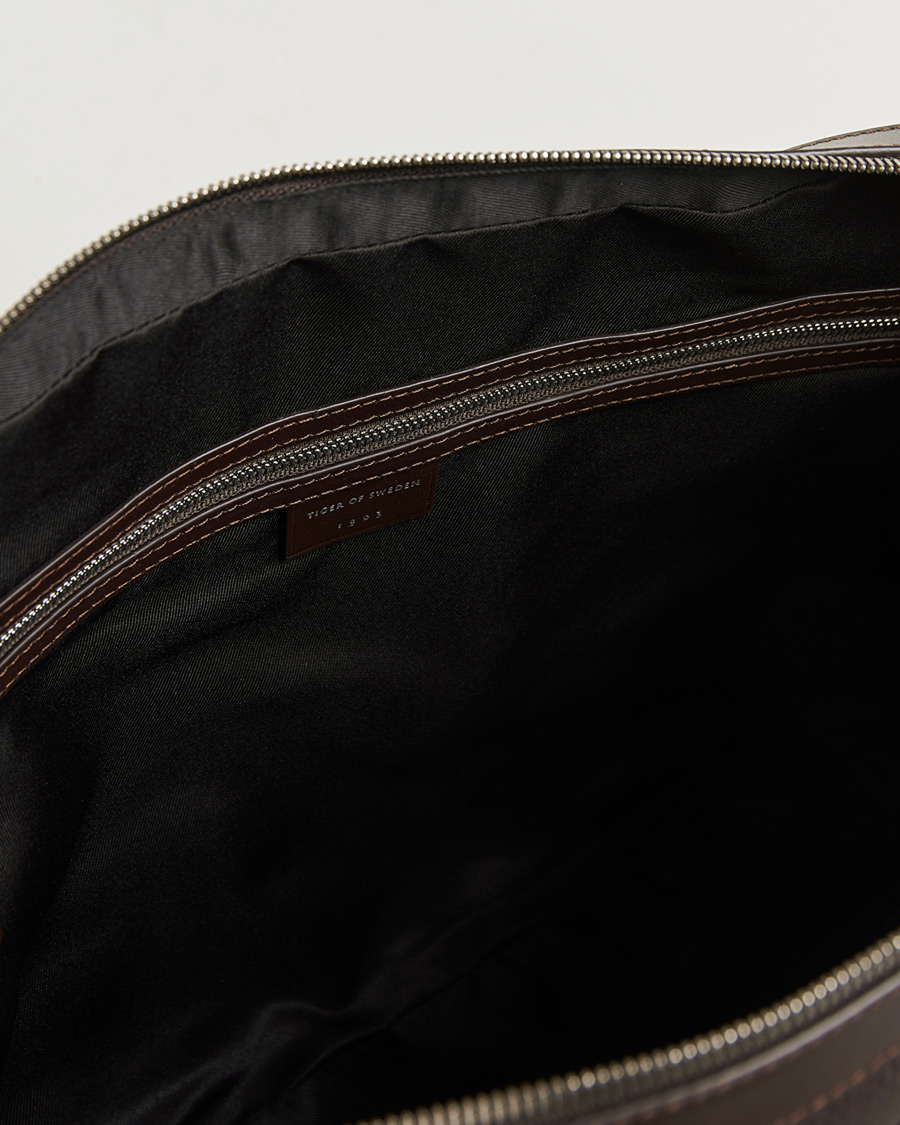 Men | Bags | Tiger of Sweden | Bosun Grained Leather Briefcase Dark Brown