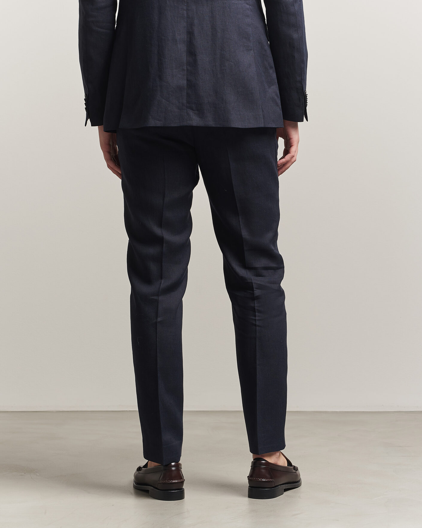 Men | Trousers | Tiger of Sweden | Tenuta Linen Suit Trousers Midnight Blue