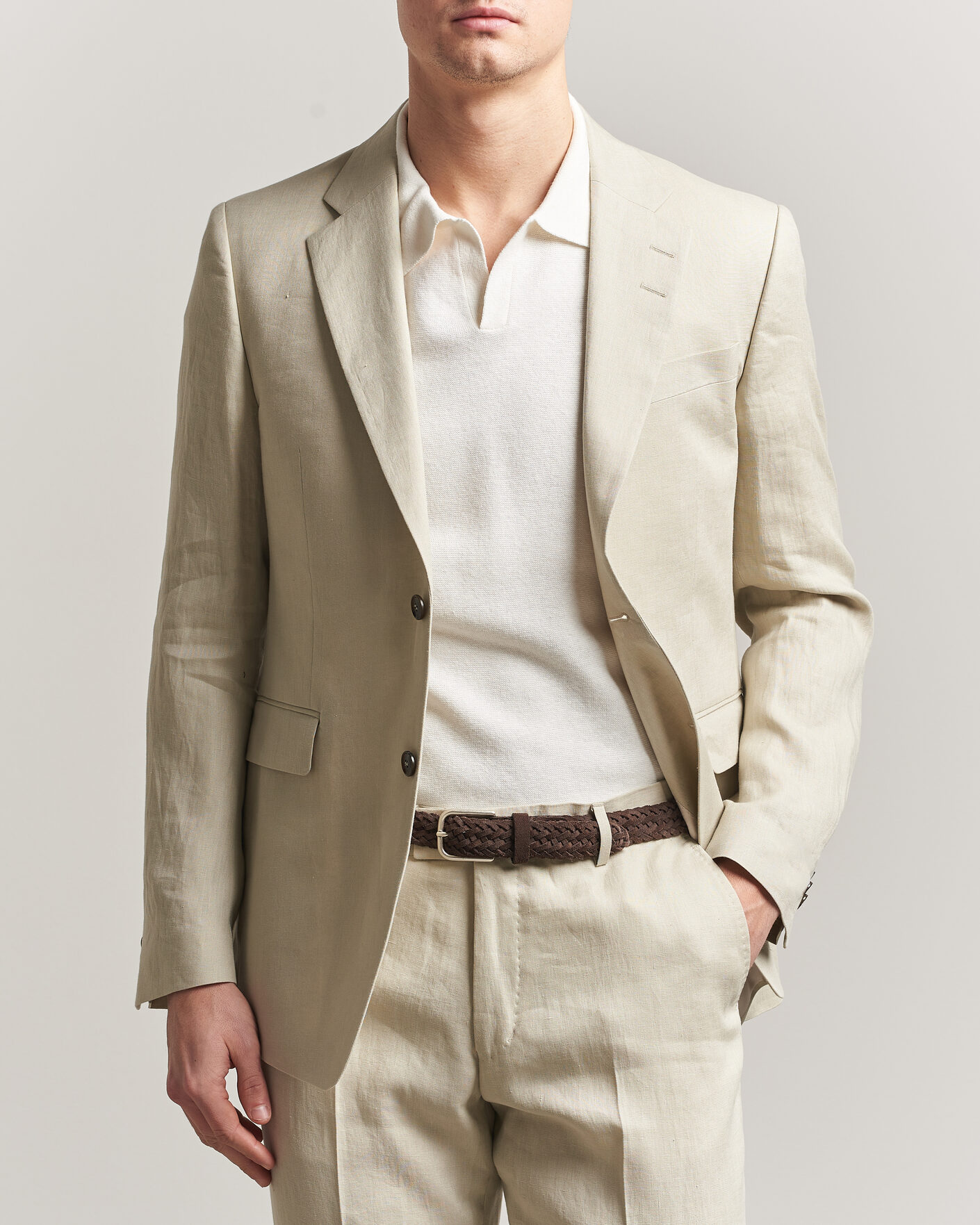 Men | Blazers | Tiger of Sweden | Justin Linen Suit Blazer Cream Sand