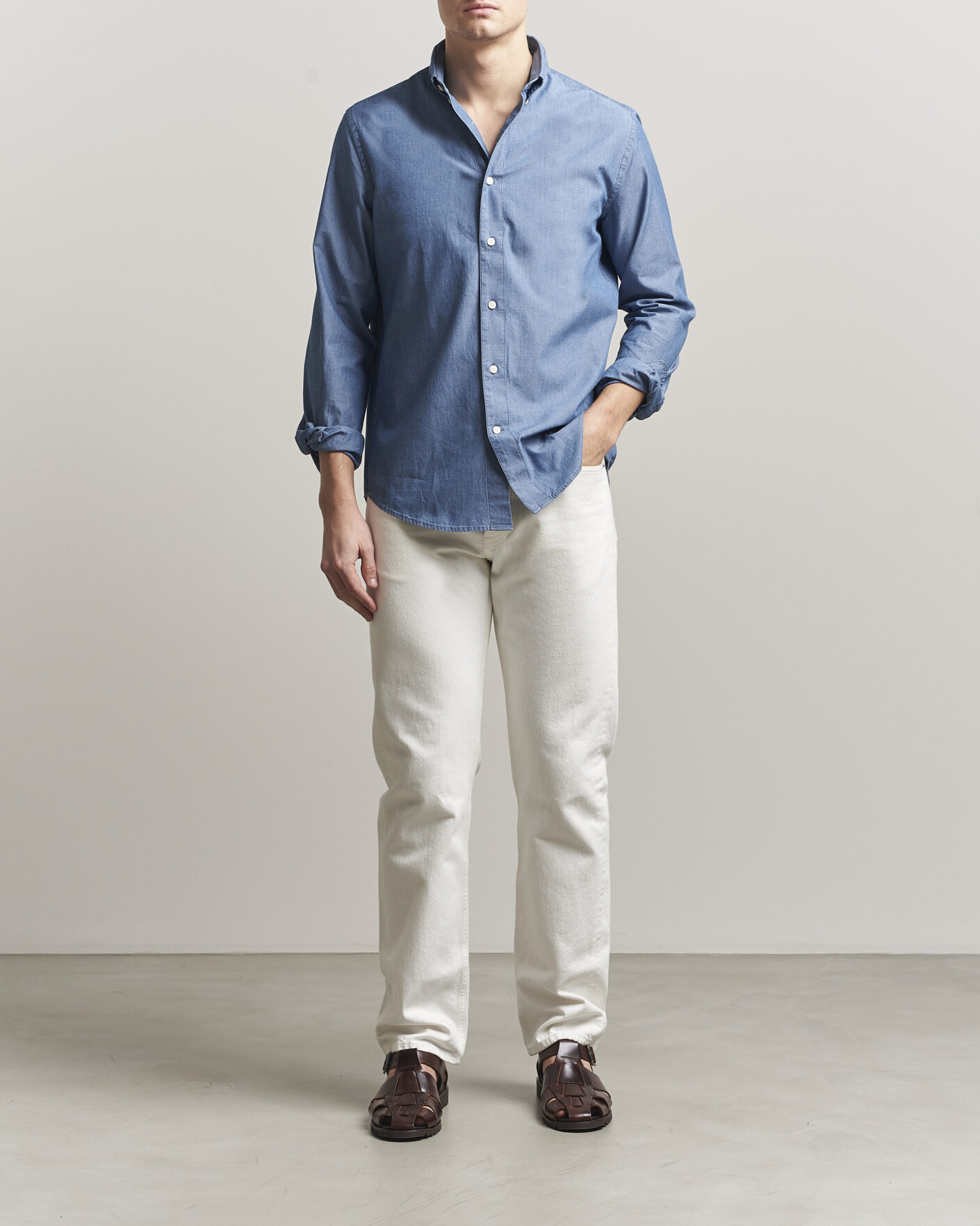 Men | Shirts | Tiger of Sweden | Bjorn Denim Shirt Bering Sea