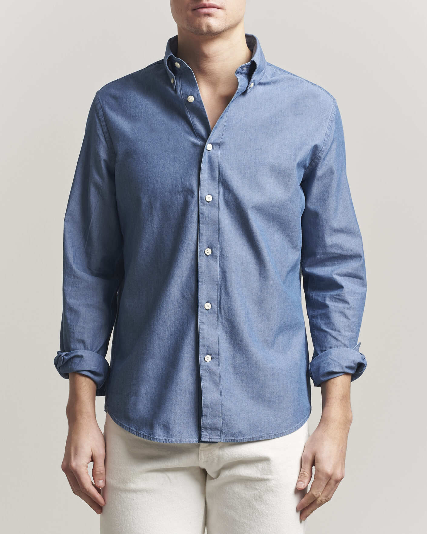 Men | Shirts | Tiger of Sweden | Bjorn Denim Shirt Bering Sea