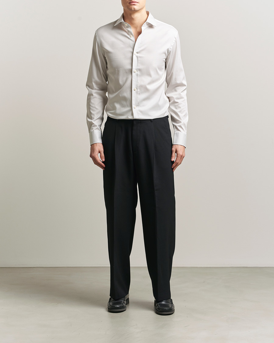 Men | Shirts | Tiger of Sweden | Adley Cotton Striped Shirt Seline Grey