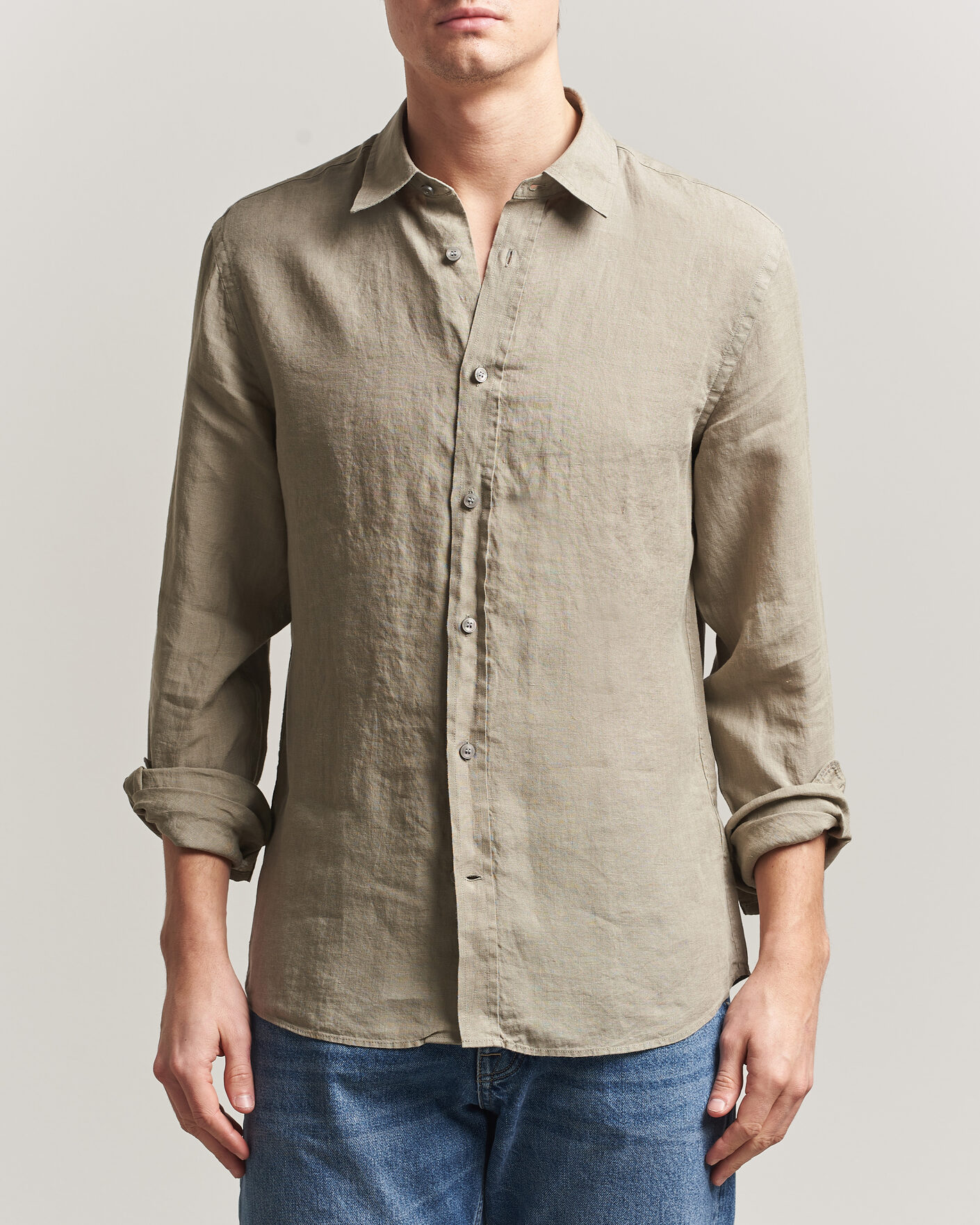 Men | Shirts | Tiger of Sweden | Spenser Linen Shirt Mole