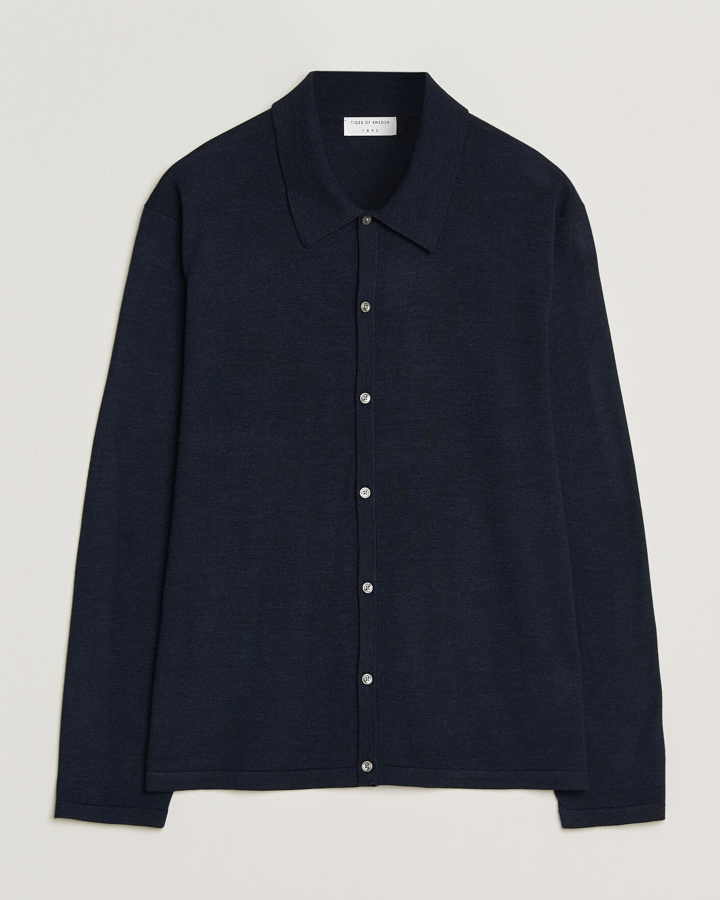 Men | Sweaters & Knitwear | Tiger of Sweden | Verklin Merino Knitted Cardigan Light Ink