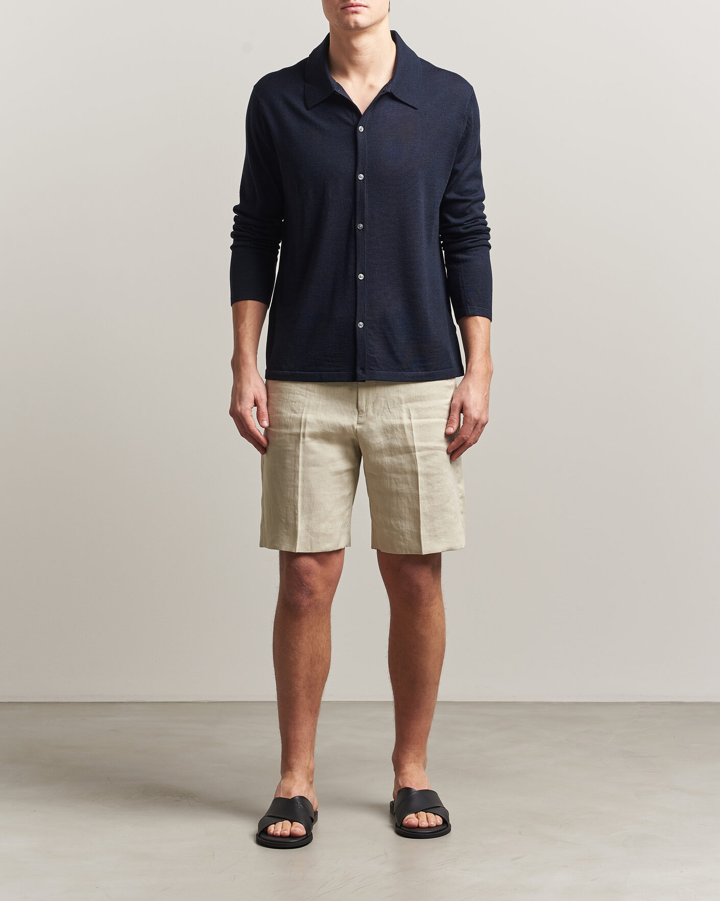 Men | Sweaters & Knitwear | Tiger of Sweden | Verklin Merino Knitted Cardigan Light Ink